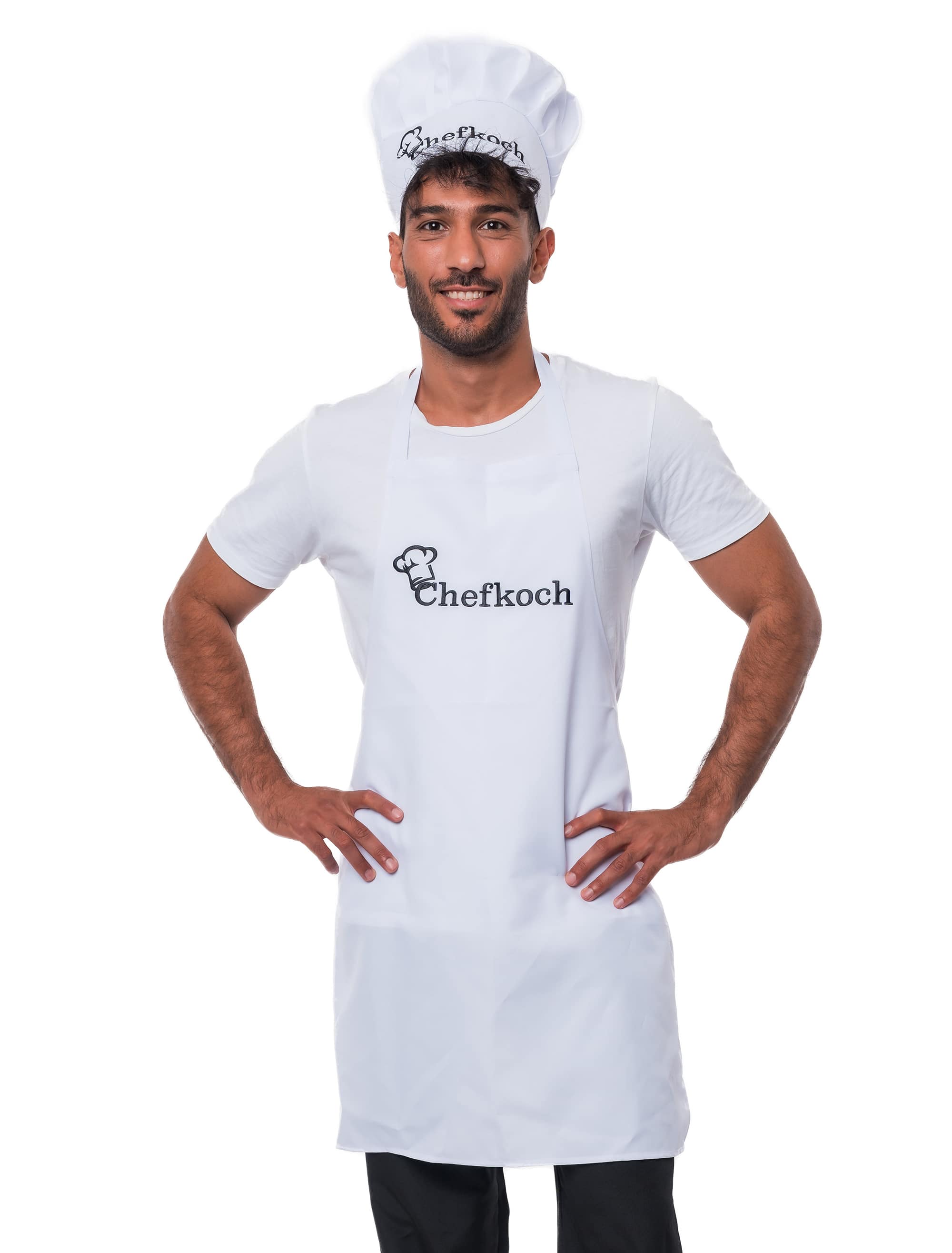 Schürze Chefkoch weiß one size