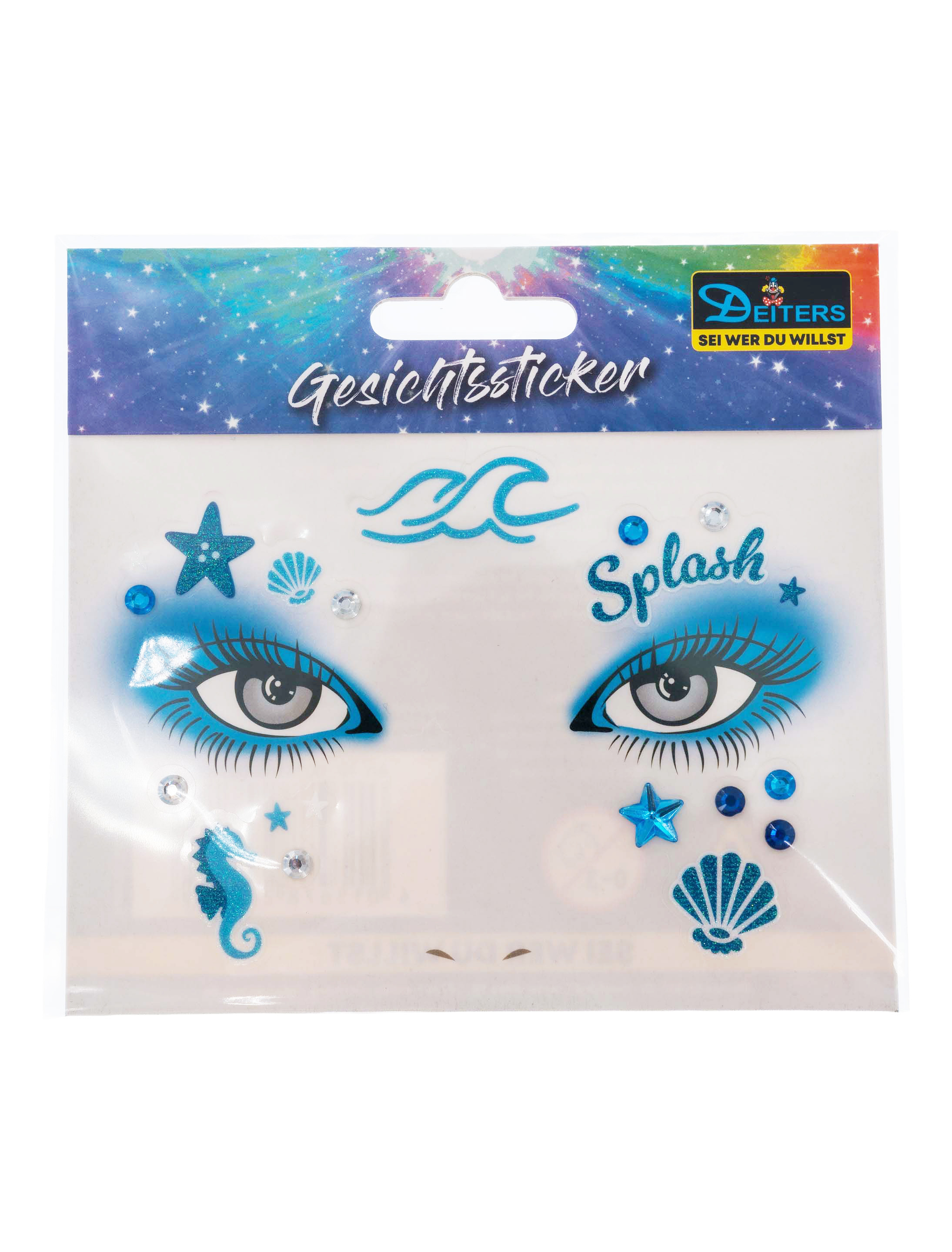 Gesichtstattoo Ozean blau