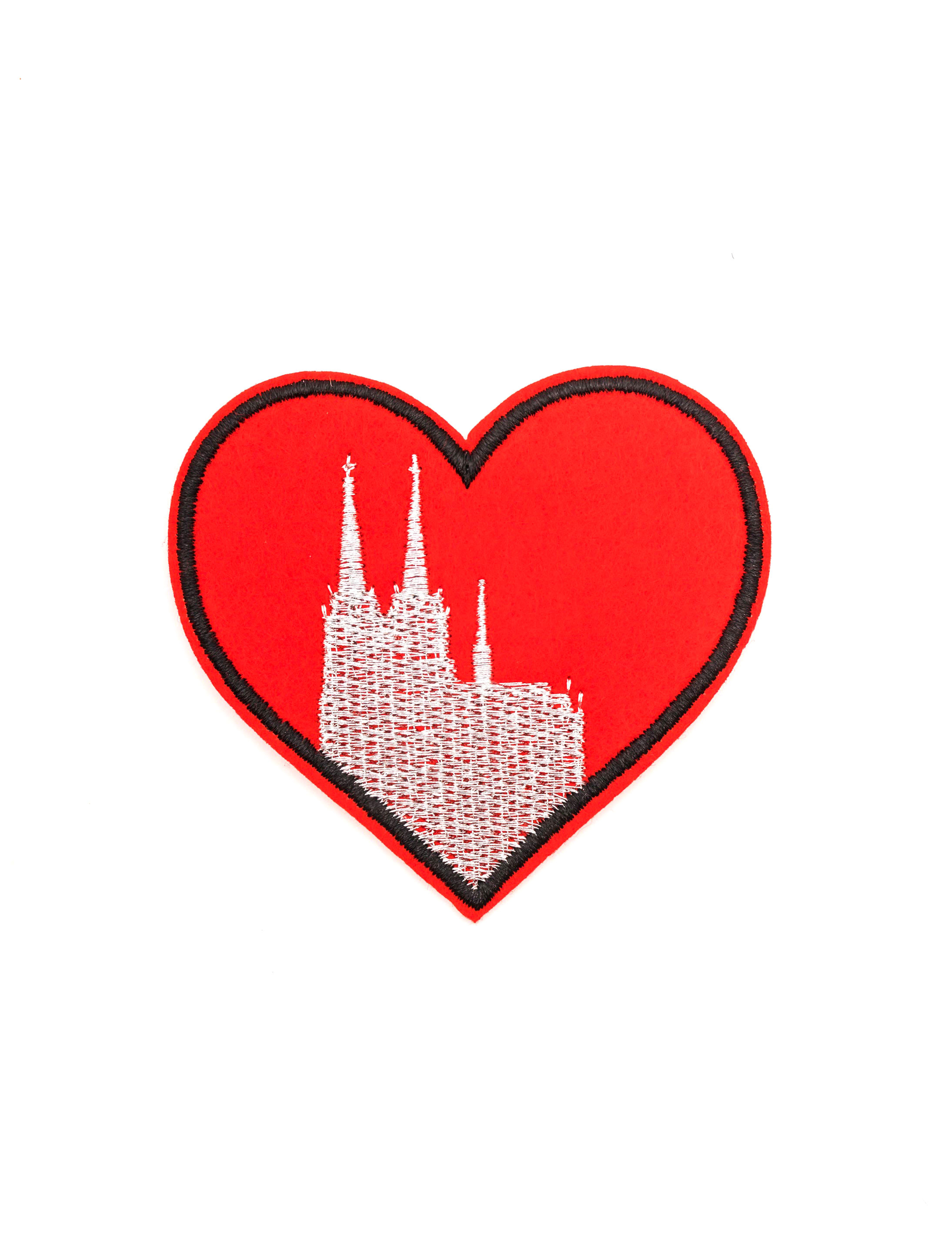 Bügelpatch Herz mit Dom 6cm