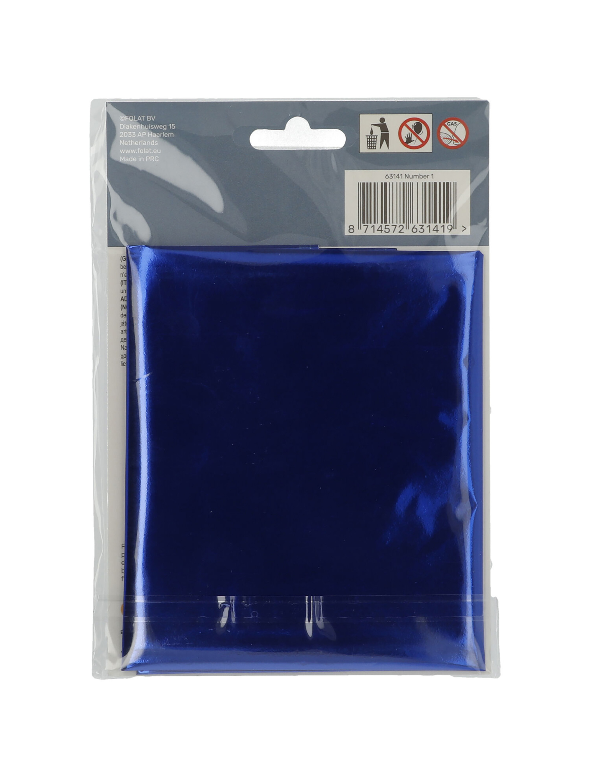 Folienballon Zahl 1 L blau