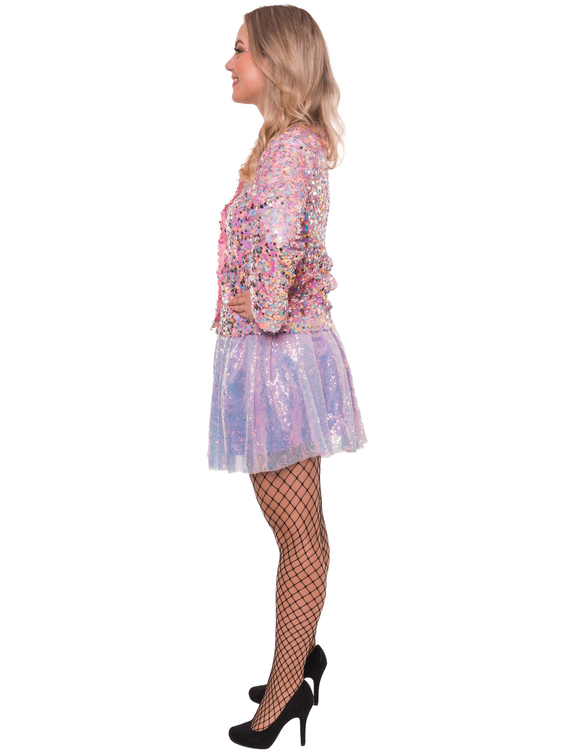 Rock Pailletten Damen lila one size