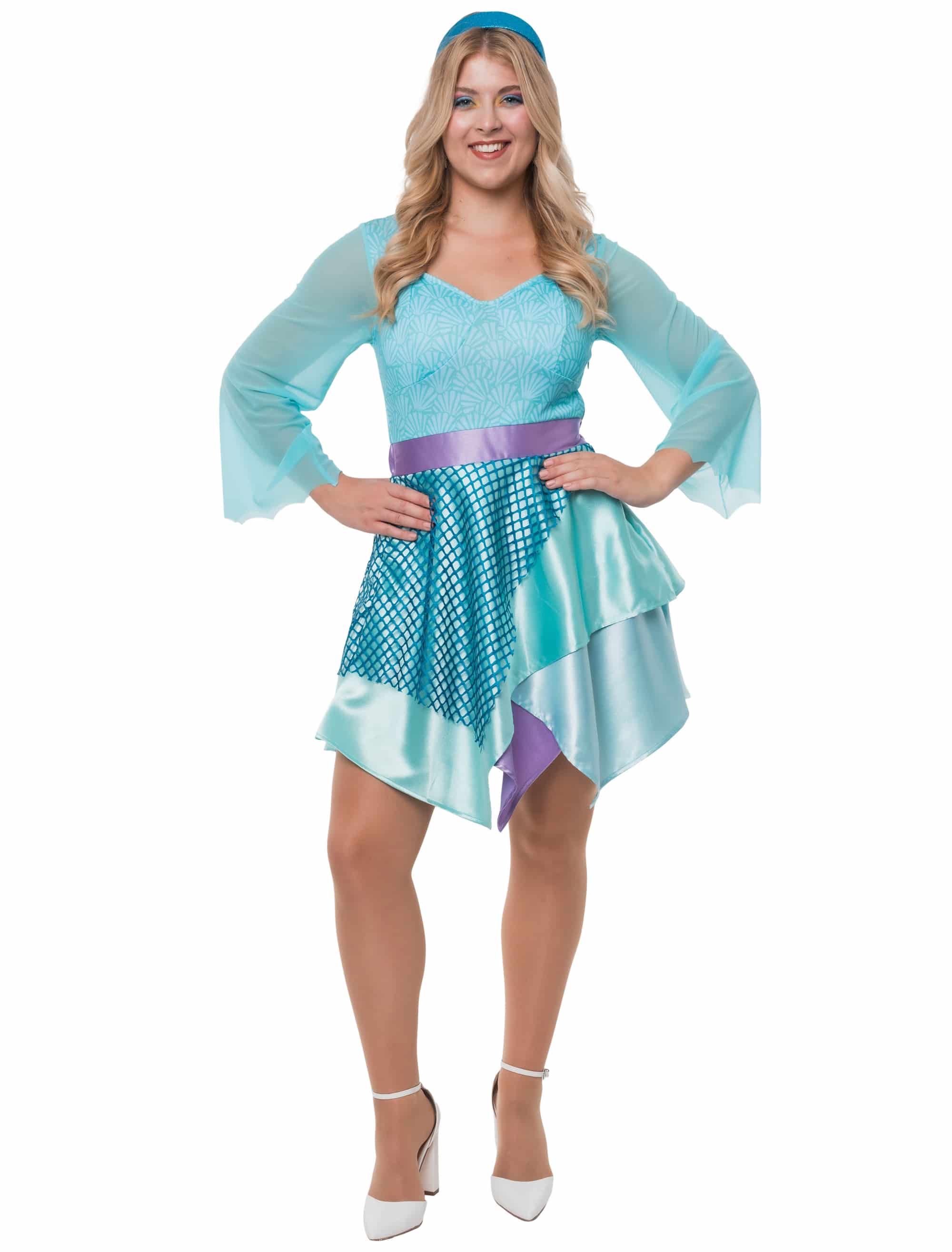 Kleid Meerjungfrau Damen türkis 2XL/3XL