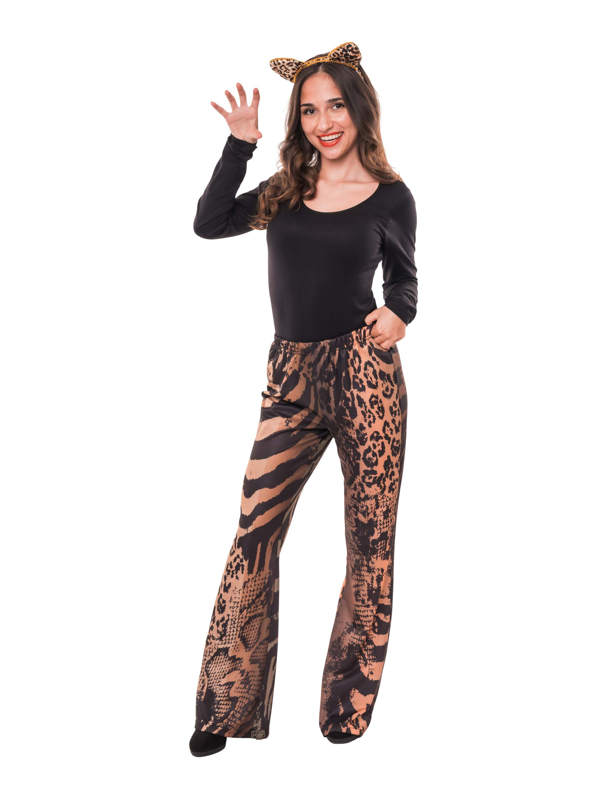 Hose animal print beige/braun S/M