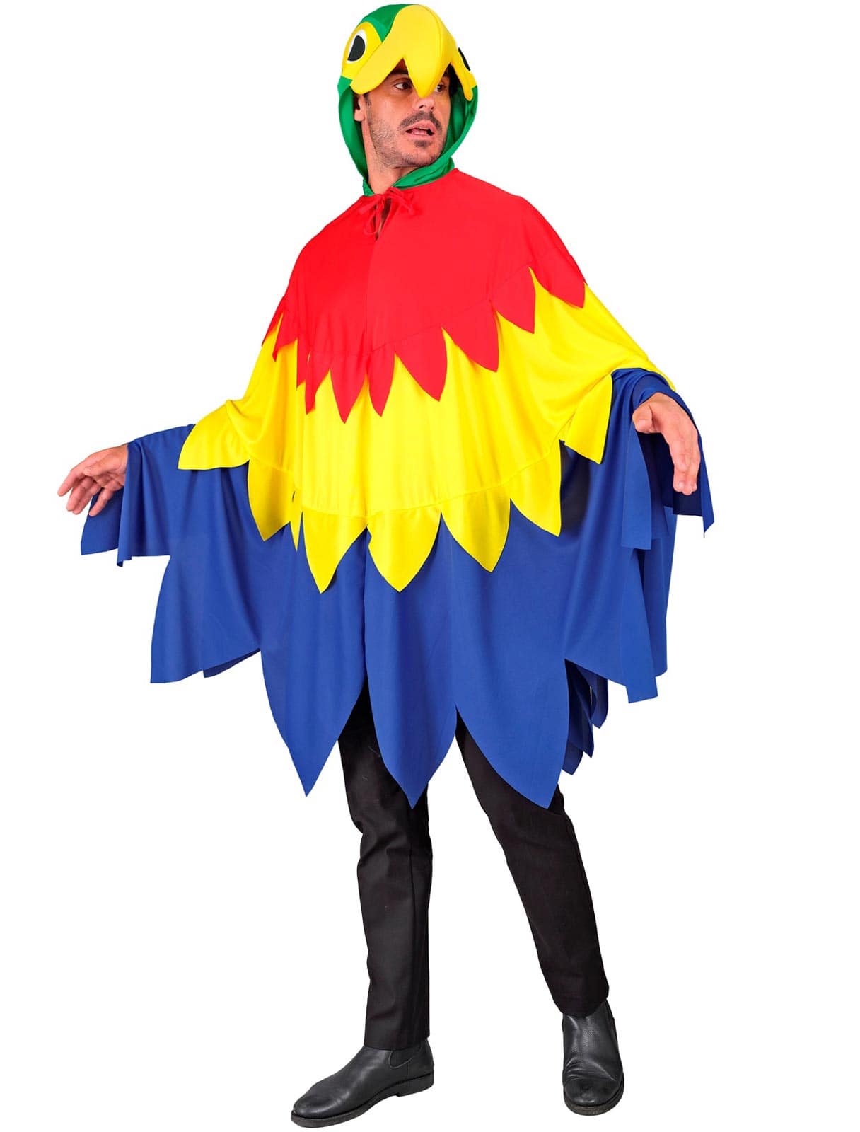 Poncho Papagei bunt one size
