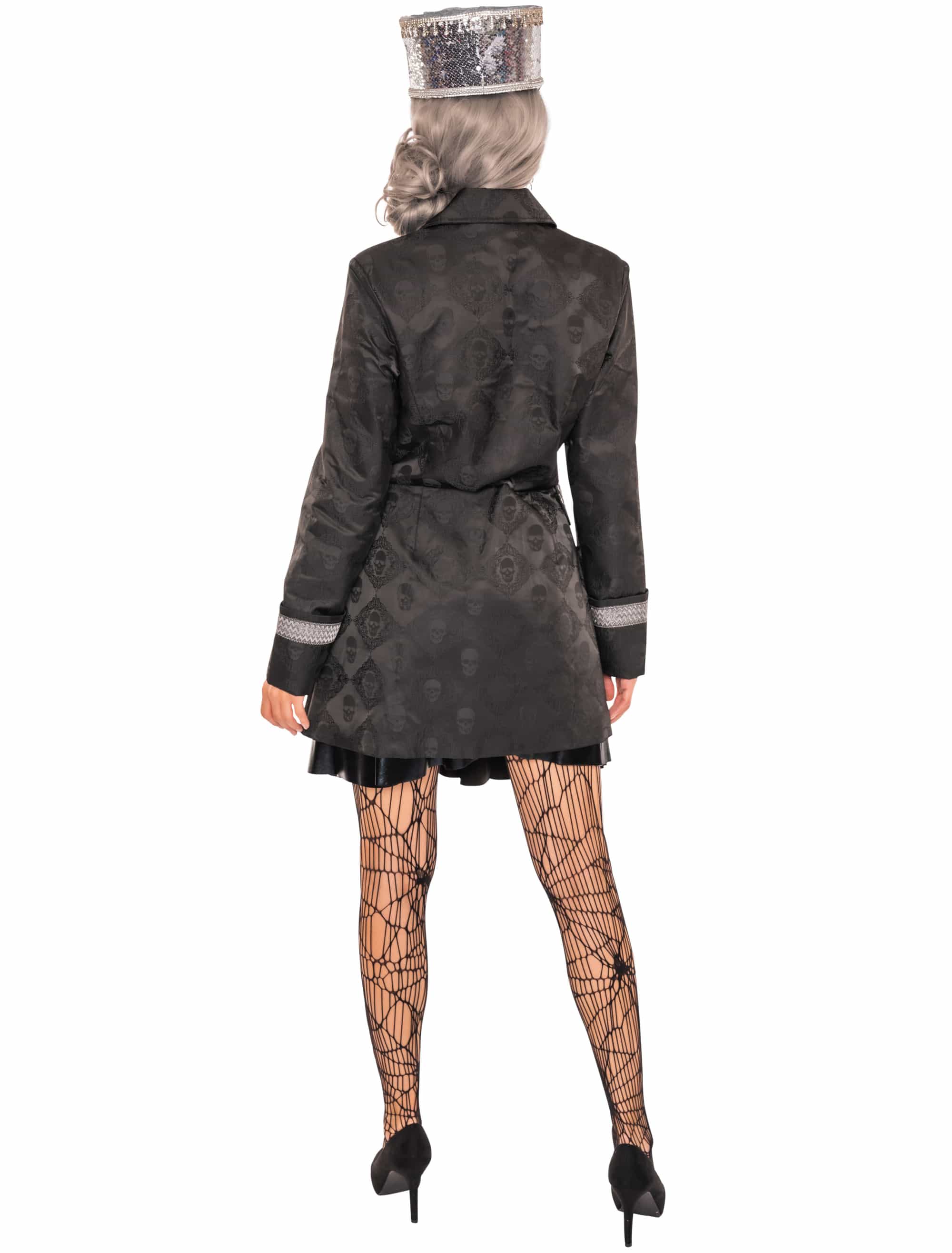 Jacke mit Totenköpfen Damen schwarz M