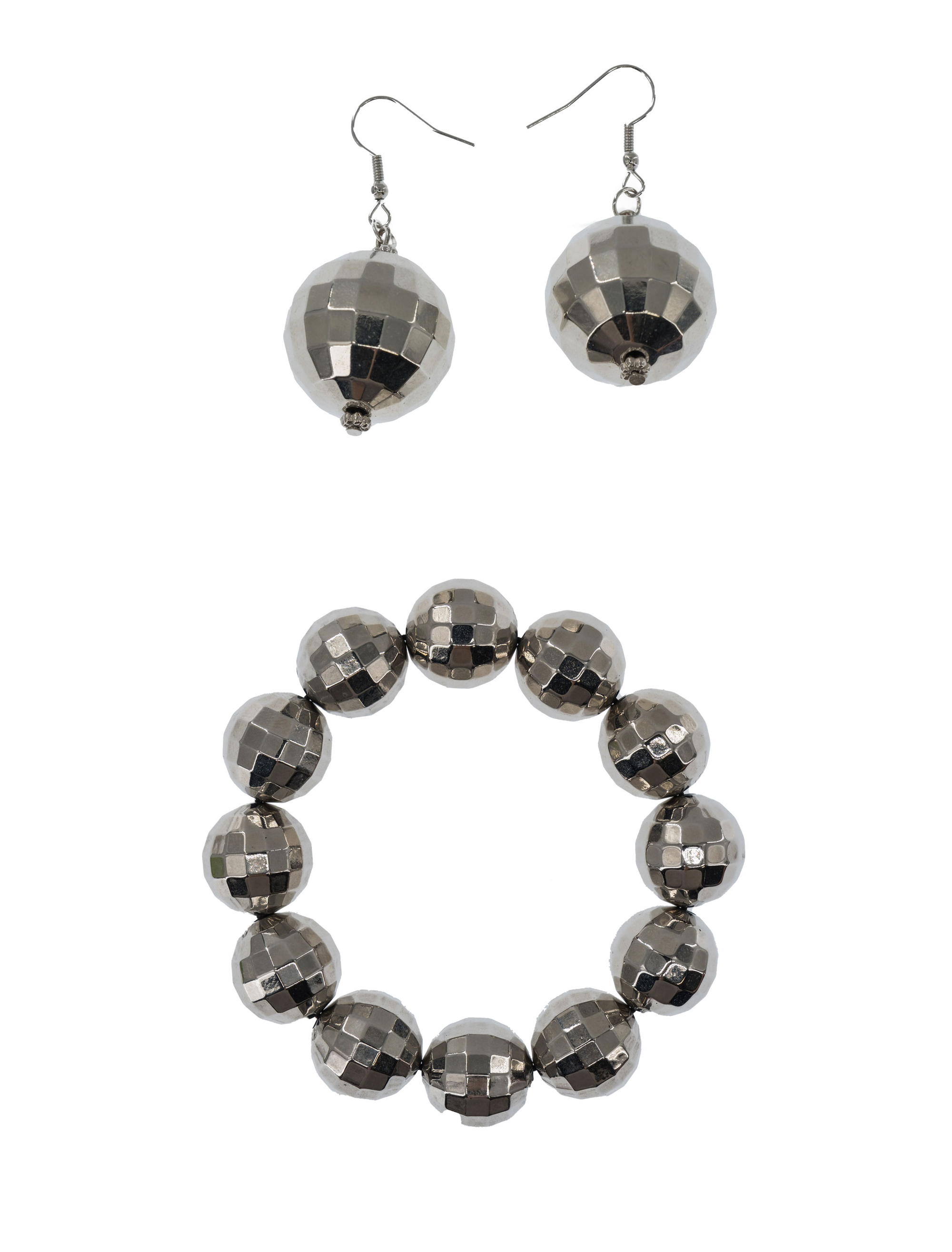 Schmuckset Discokugel 2tlg.  silber one size