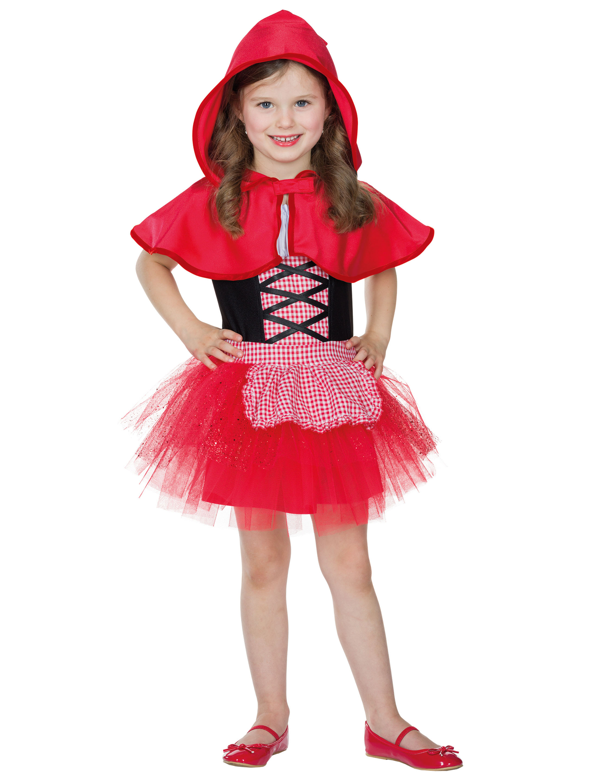 Kleid Rotkäppchen 2-tlg. Kinder rot/schwarz 104