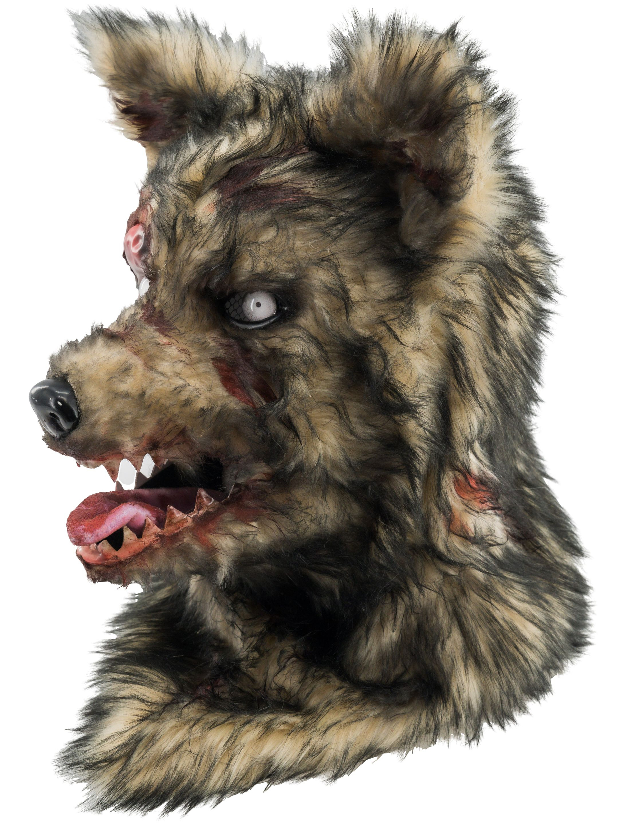 Vollmaske Horror Wolf schwarz/braun