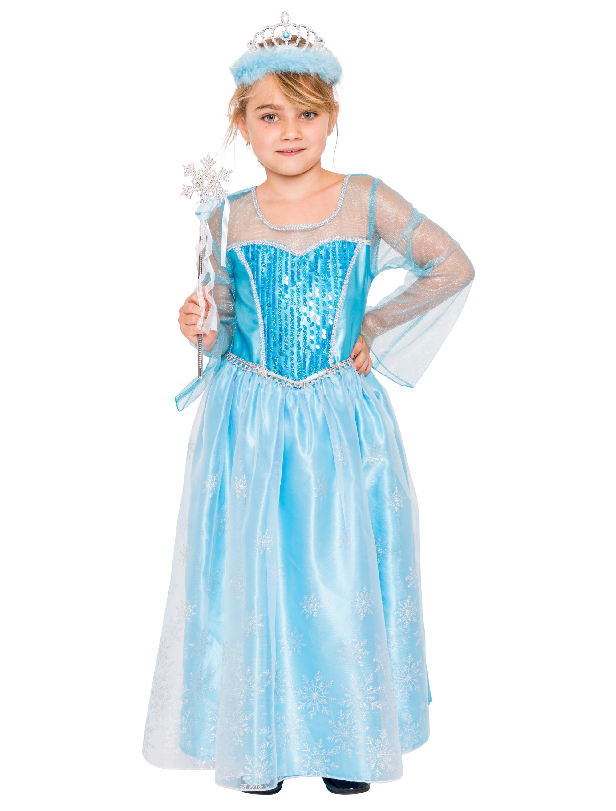 Kleid Prinzessin Kinder Mädchen blau 140