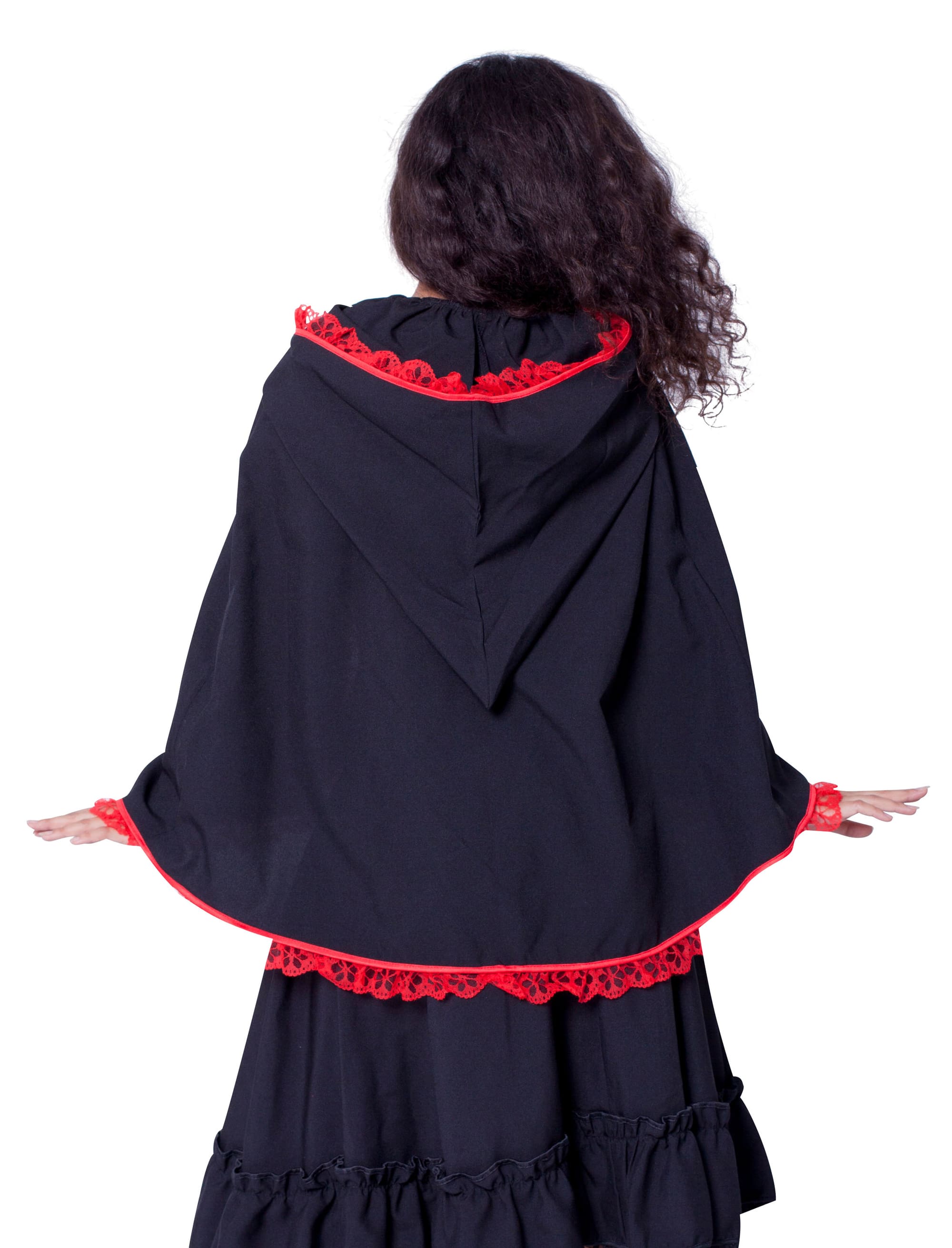 Umhang mit Kapuze schwarz one size