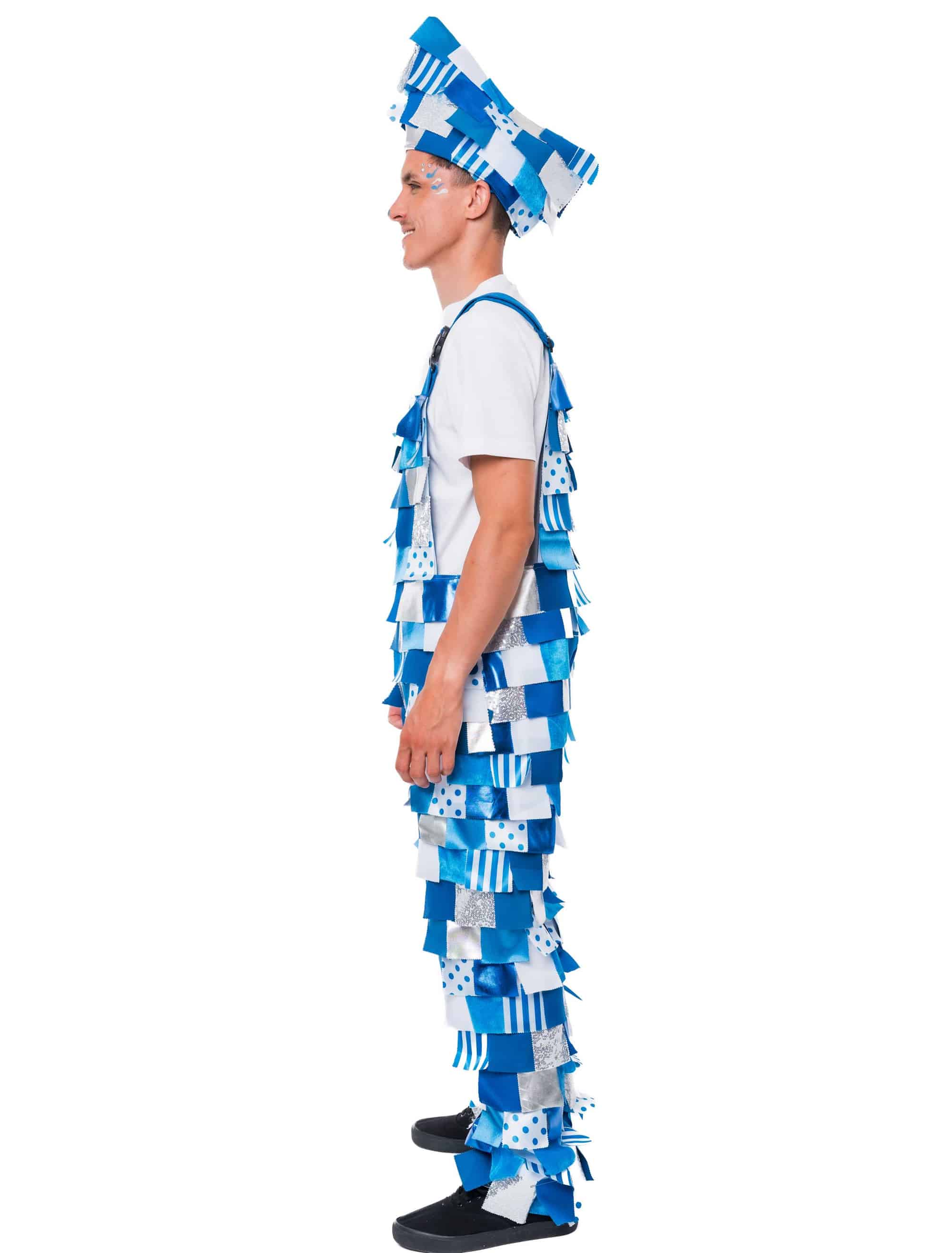 Latzhose Lappen deluxe blau/weiß 54