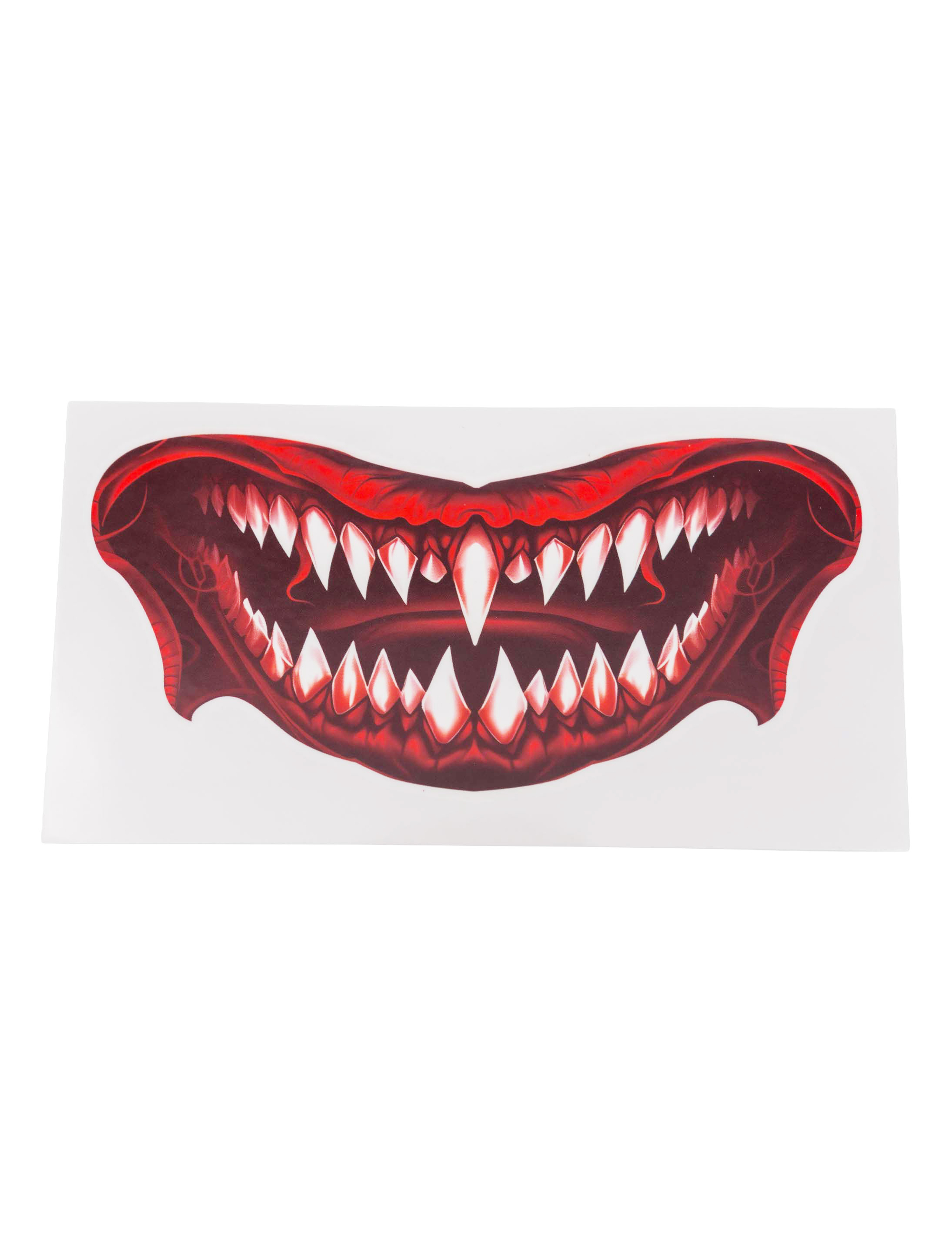 Mund-Tattoo für die Hand spitze Zähne rot