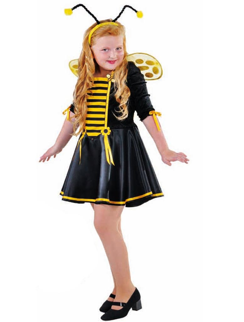 Kleid Biene Mädchen schwarz/gelb 152