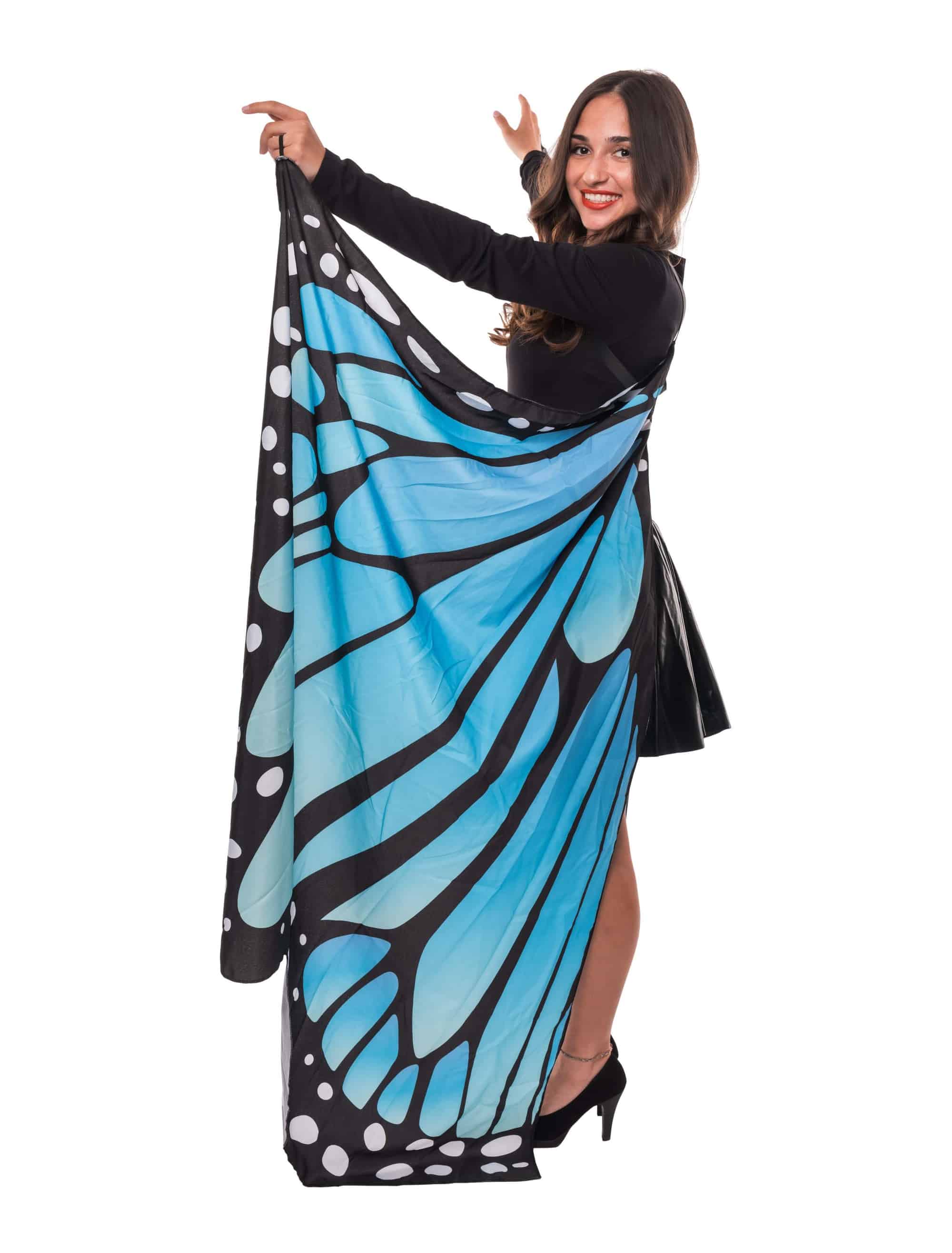 Flügel Schmetterling aus Stoff 85 x 130cm blau