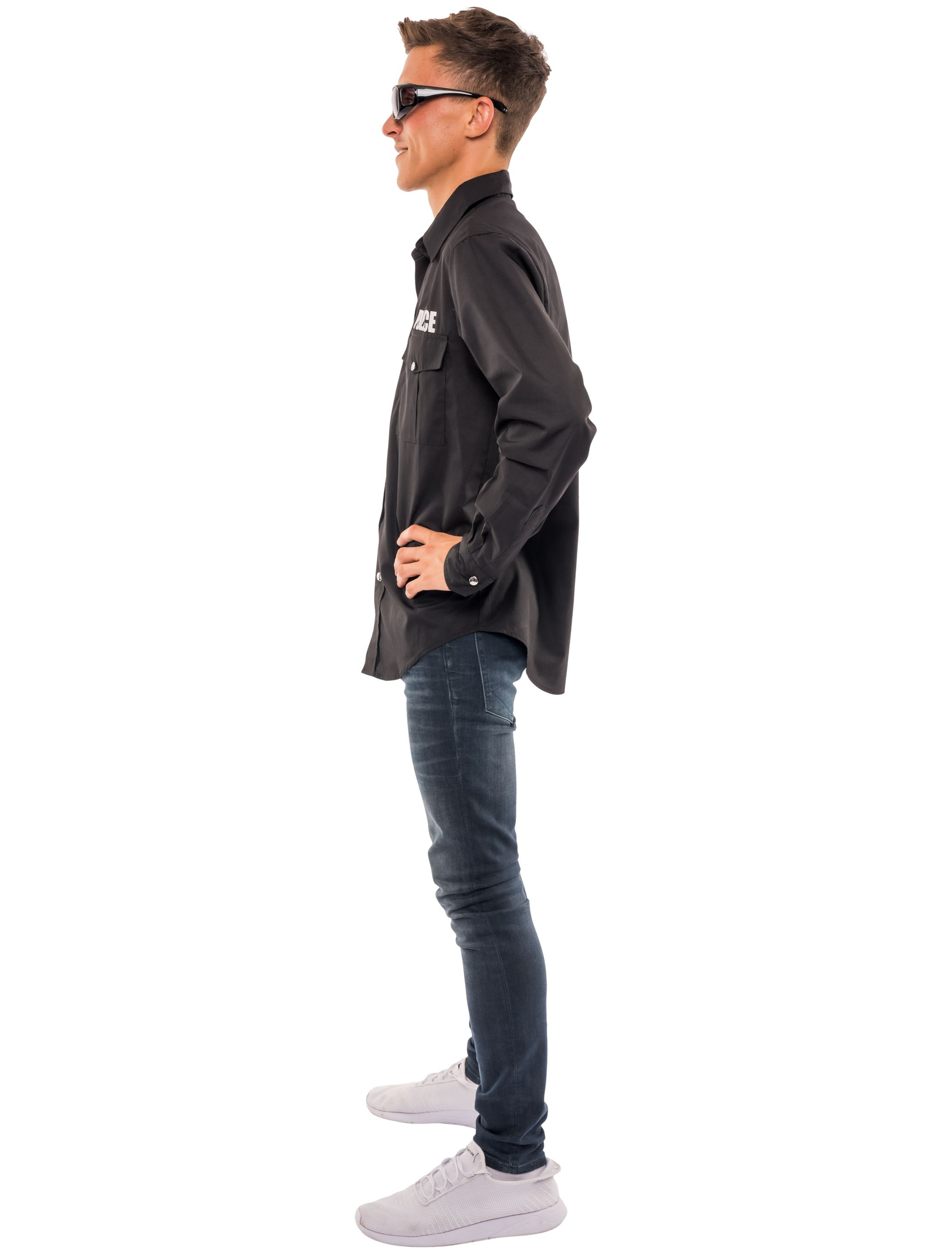 Hemd Police Herren schwarz M
