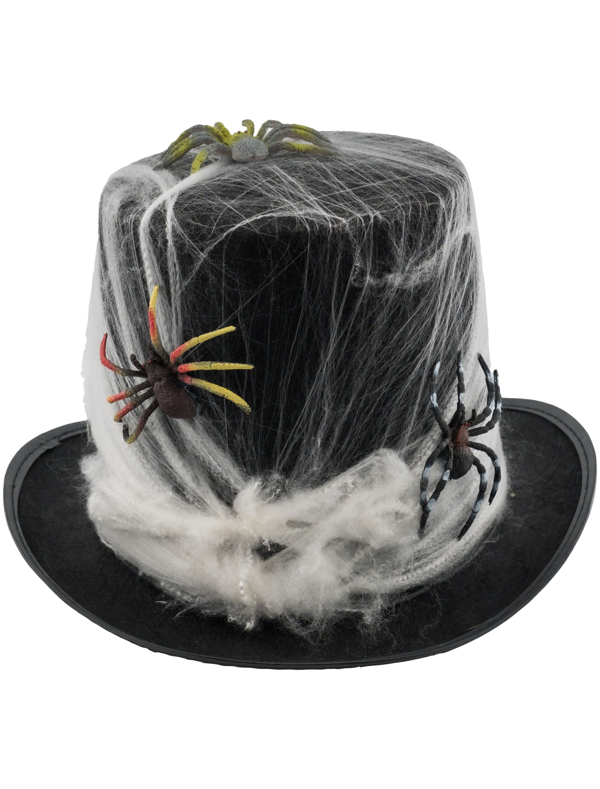 Zylinder mit Spinnennetzen schwarz 59