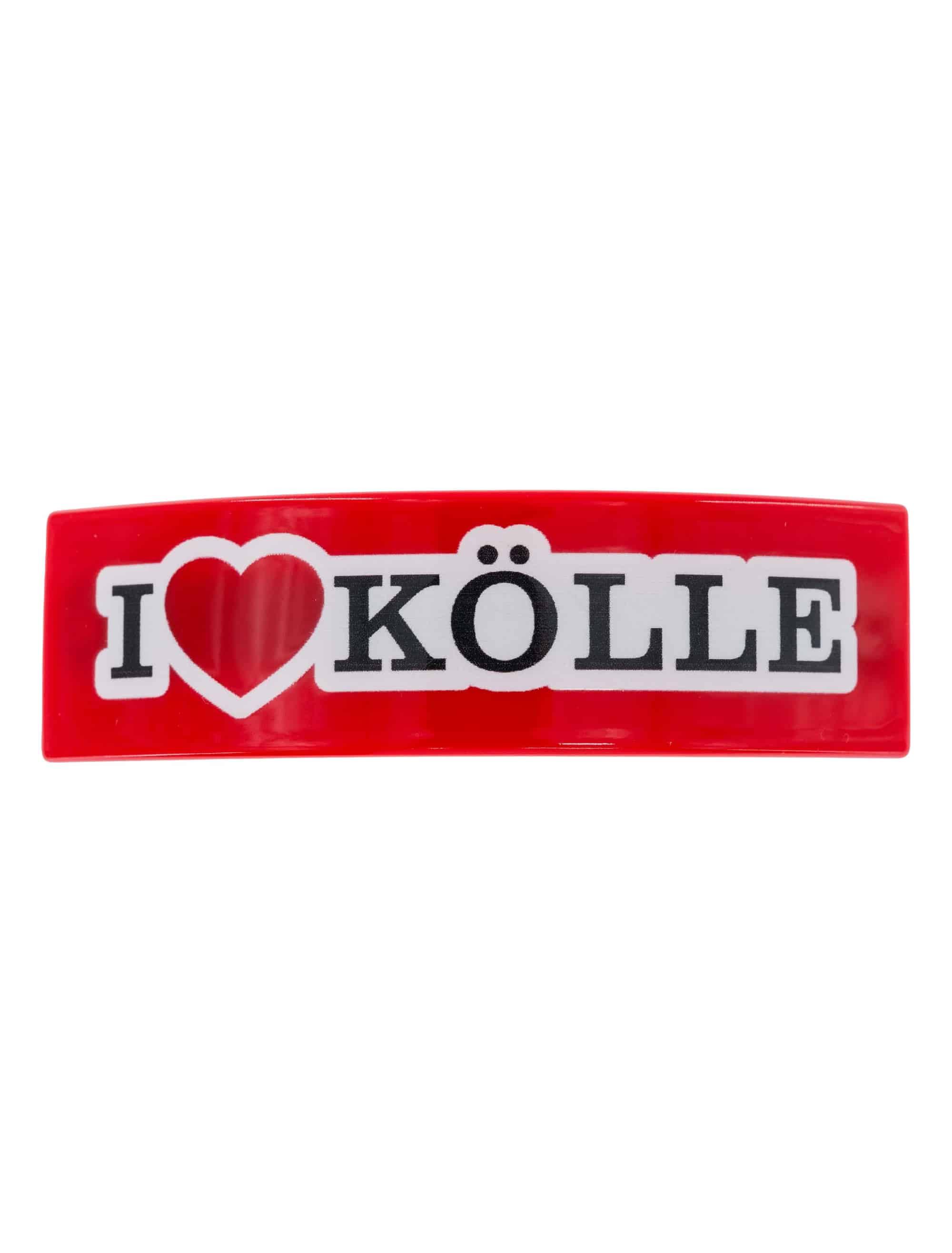 Haarspange I LOVE KÖLLE rot/weiß