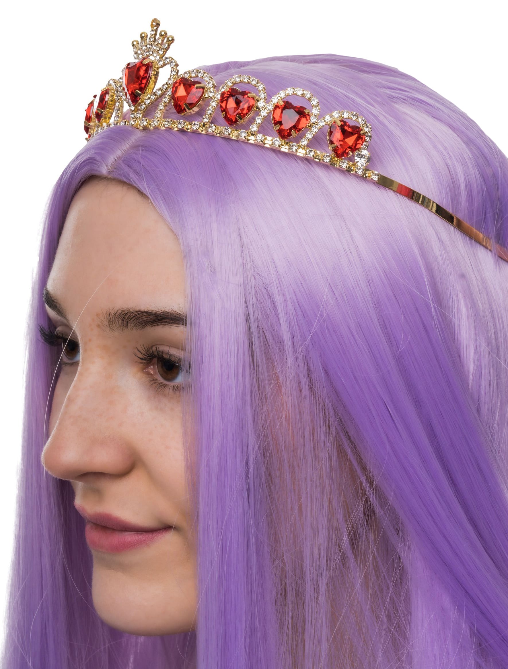 Diadem Paulina mit Kristall Damen rot/gold