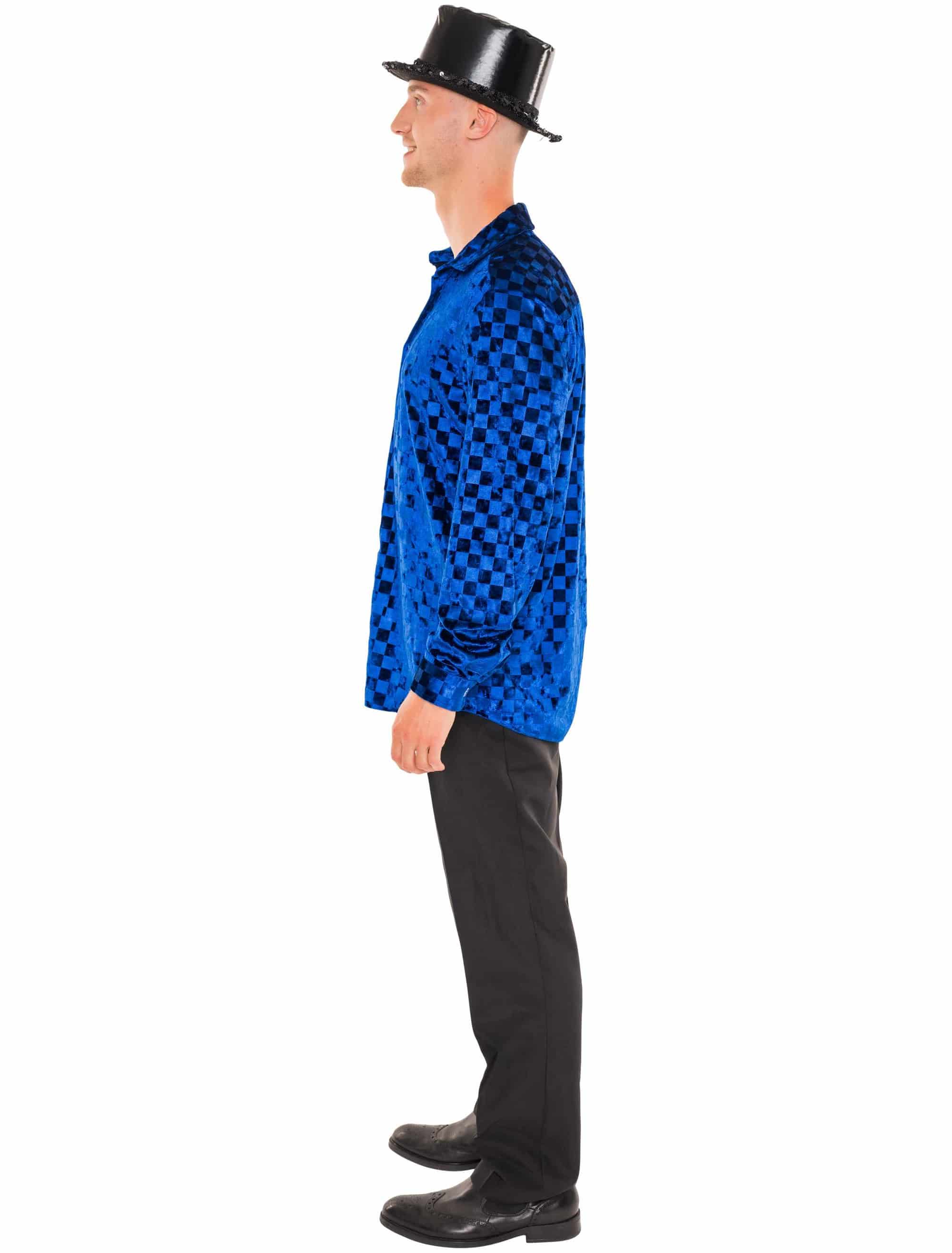 Hemd in Samtoptik Herren blau S/M