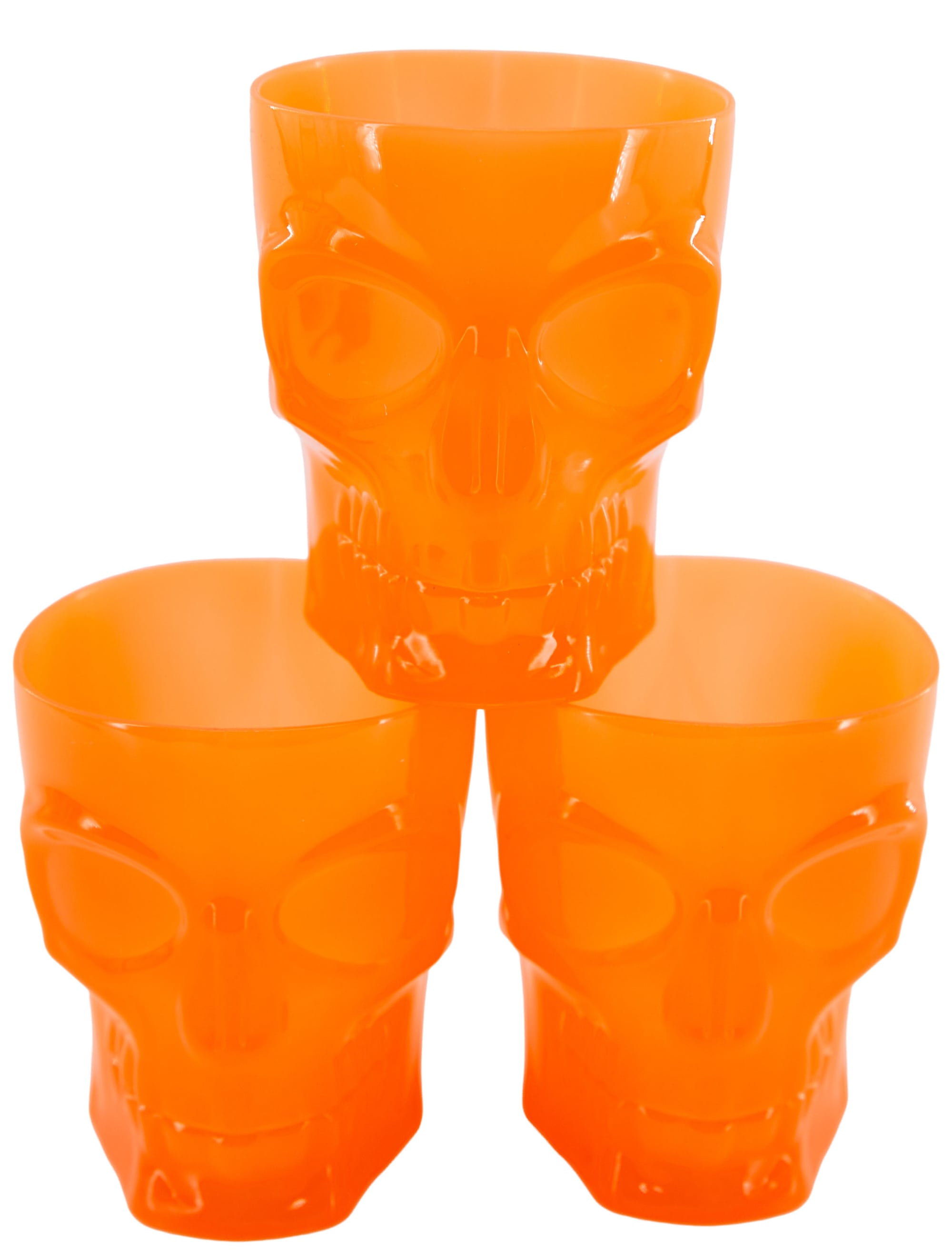 Trinkbecher Totenkopf  Halloween 3 Stk. orange