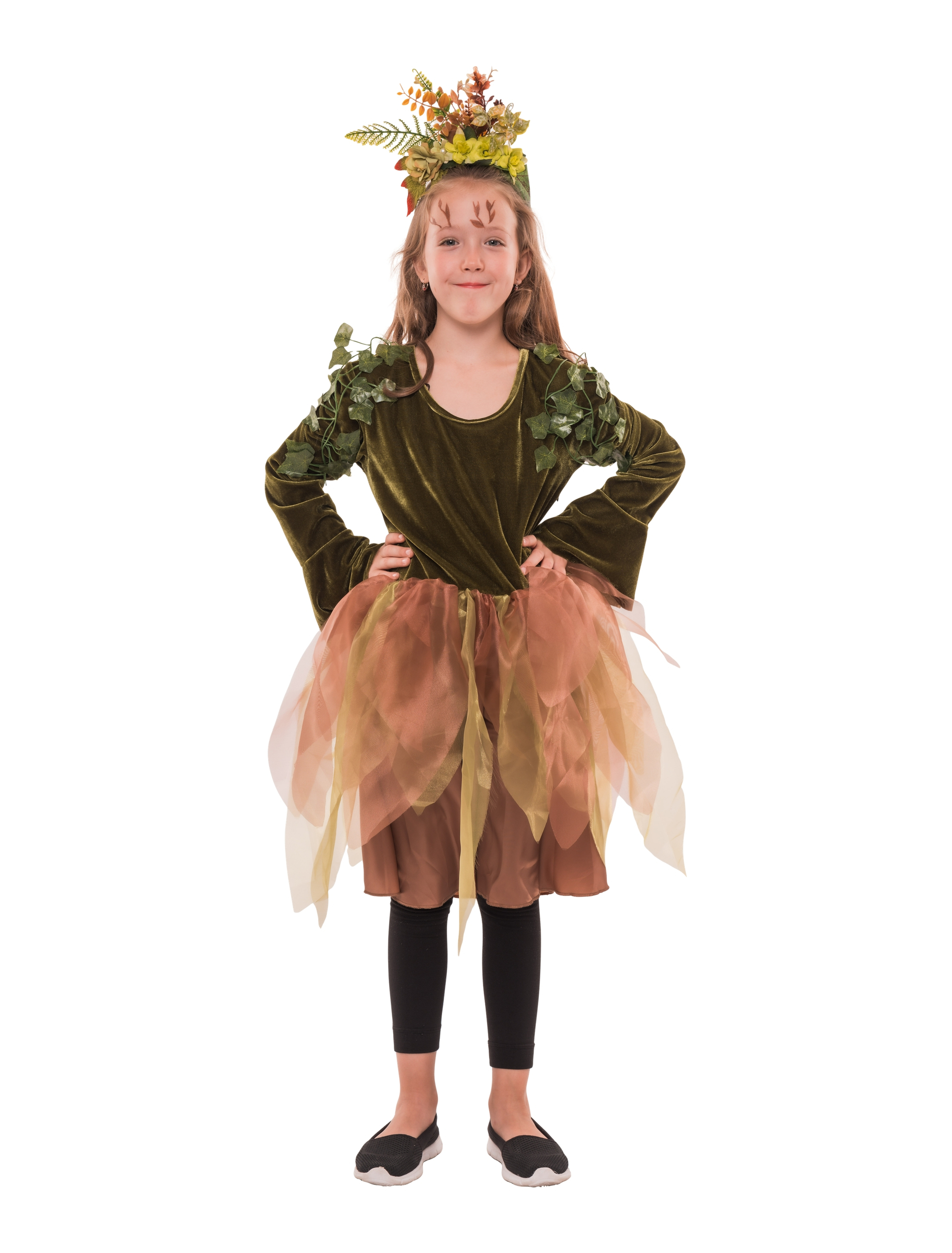 Kleid Waldfee Kinder grün/braun 116
