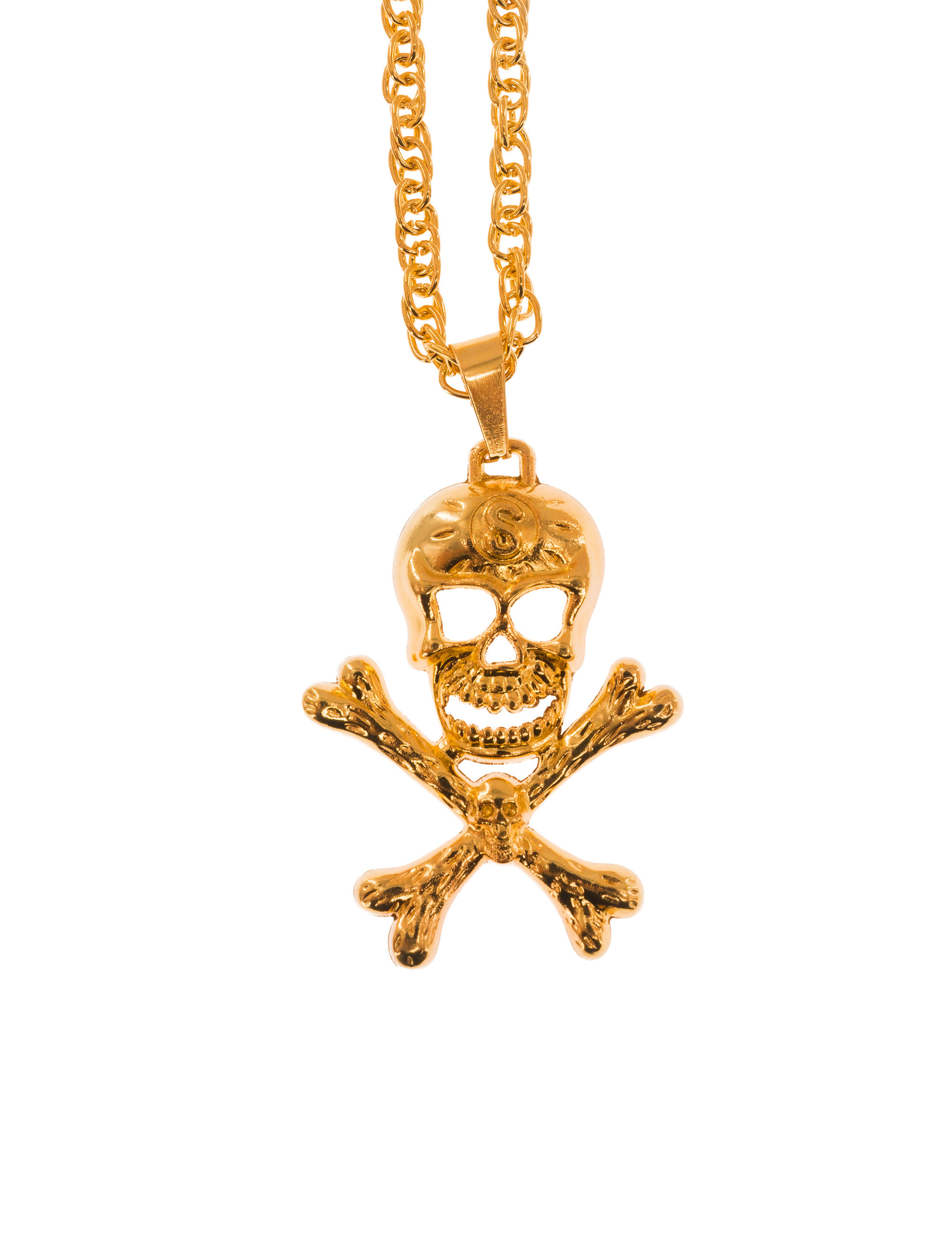 Halskette Totenkopf gold