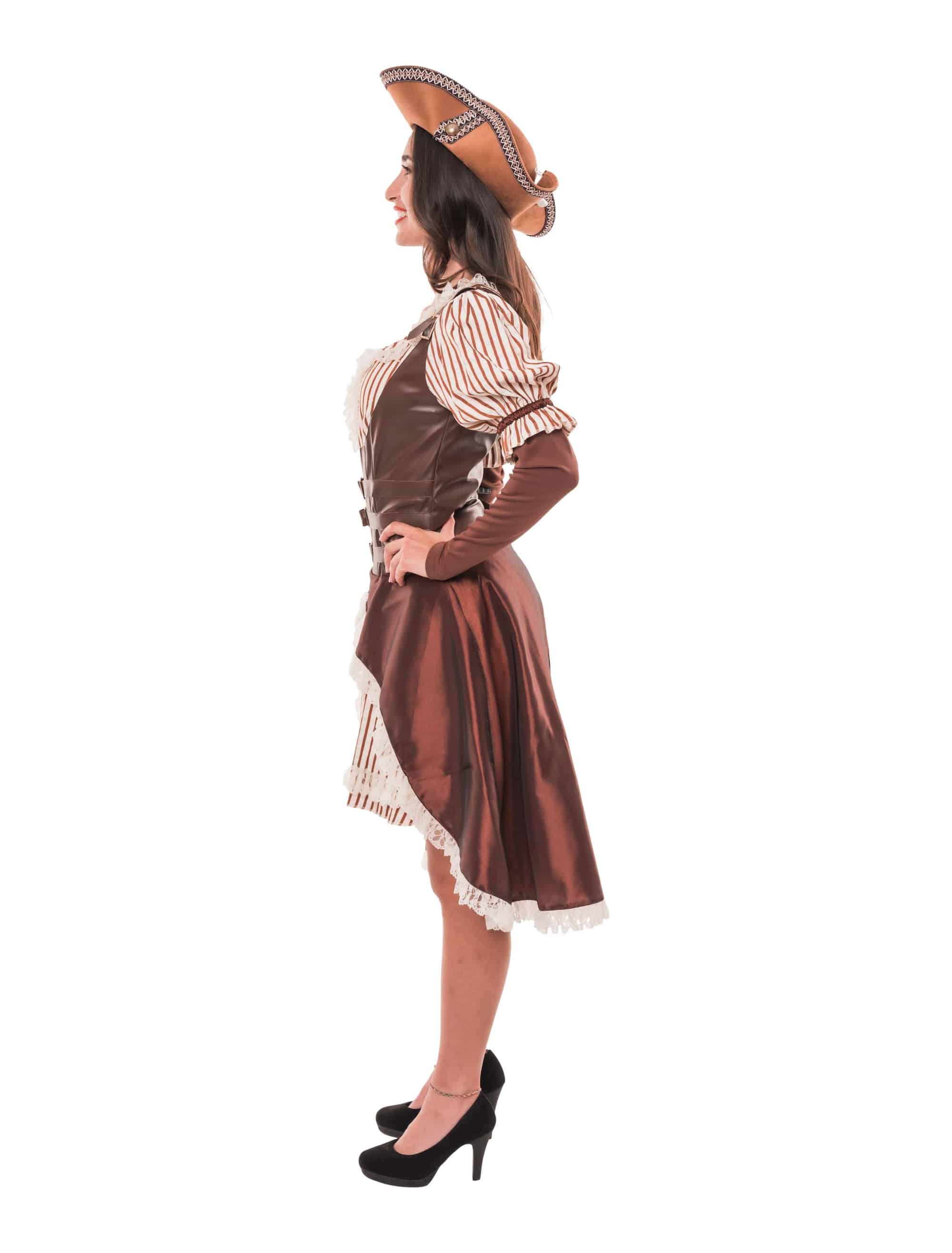 Kleid Steampunk braun 3XL