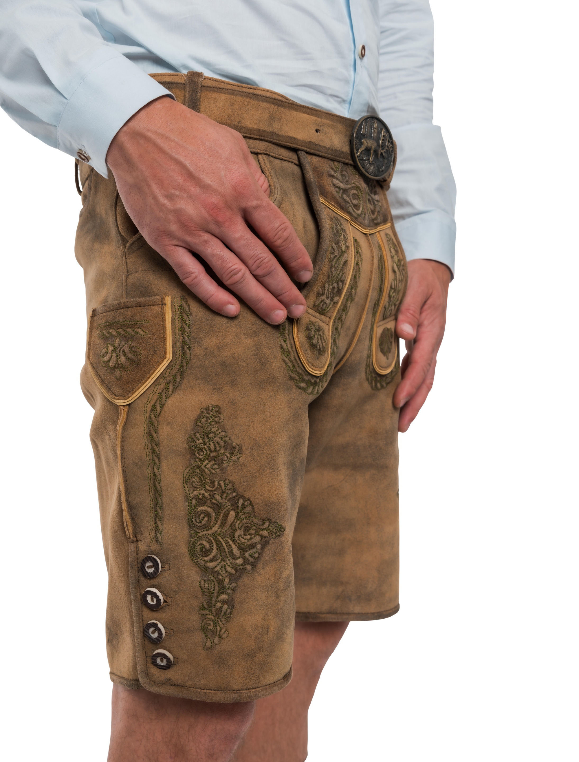 Lederhose Justus kurz Herren hellbraun S