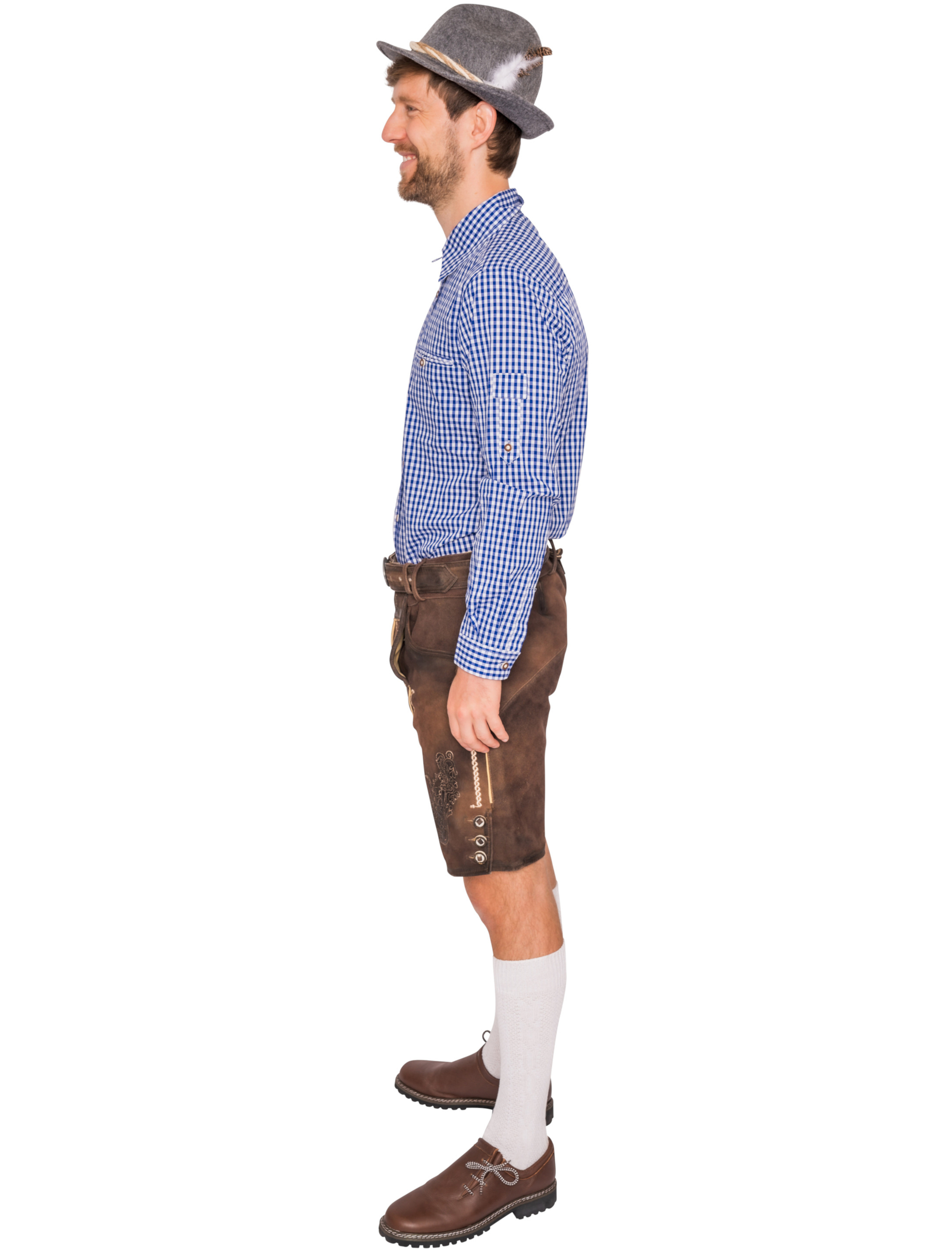 Lederhose Leo kurz Herren braun 4XL