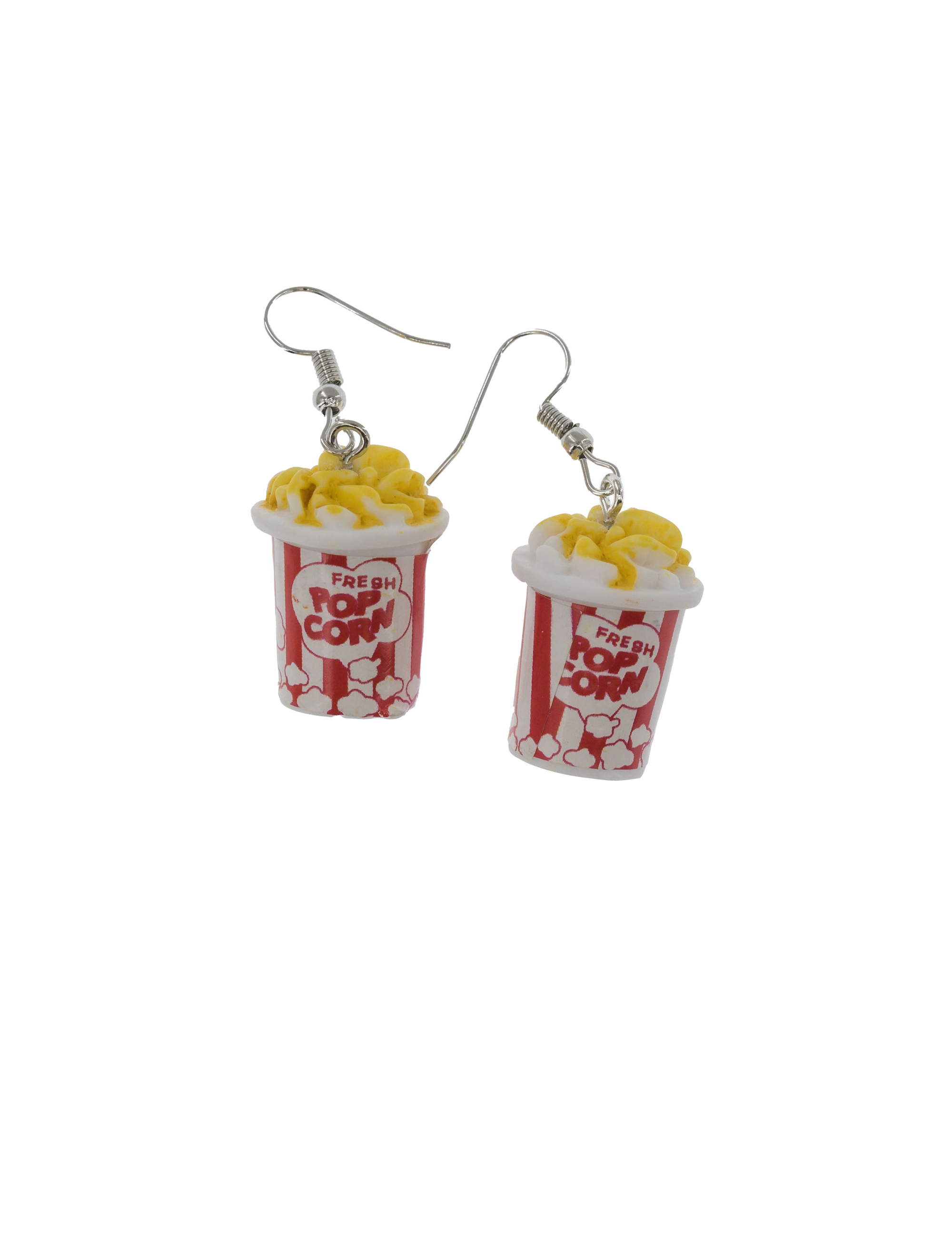 Ohrringe Popcorn weiß/rot one size