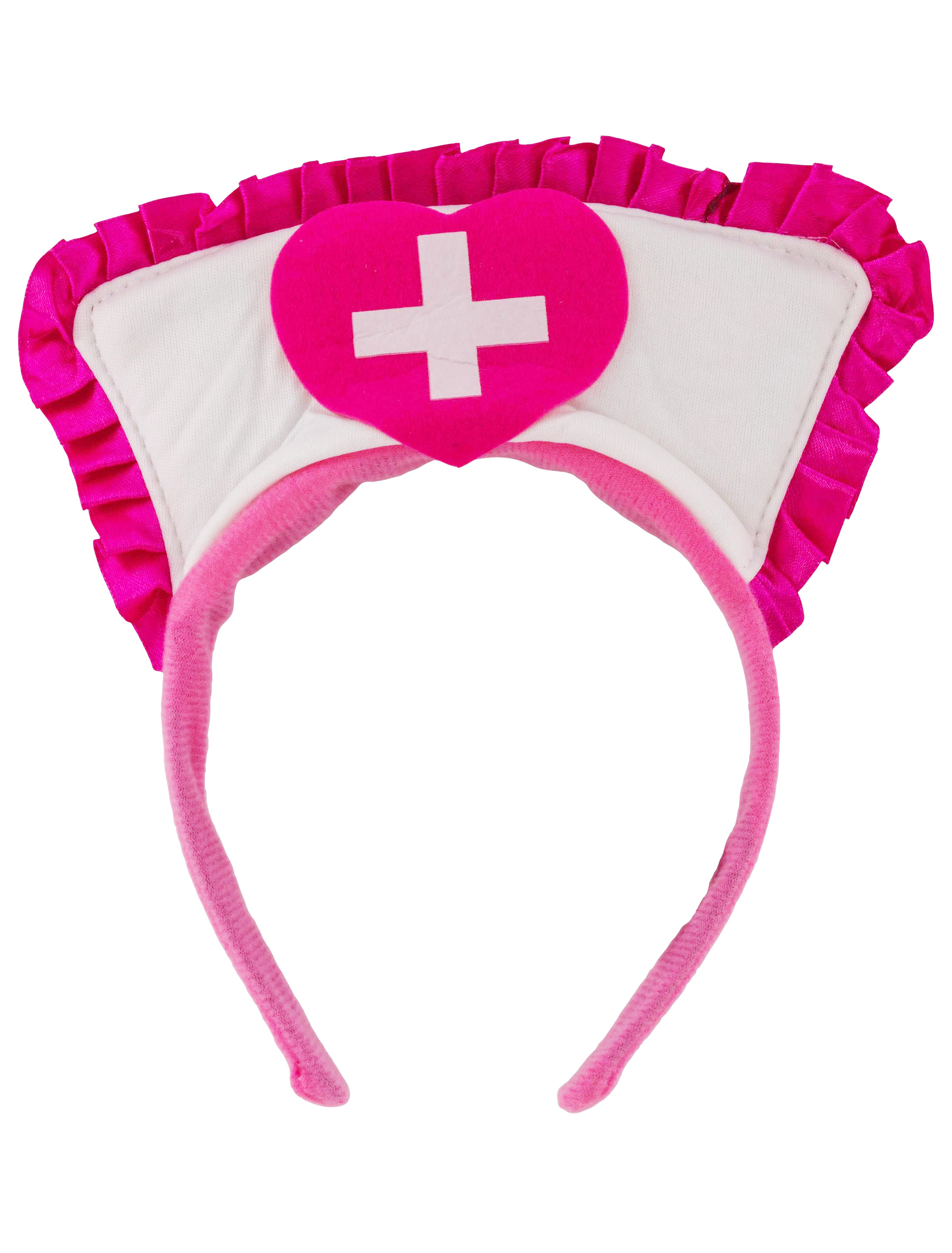 Haarreif Krankenschwester Damen pink/weiß