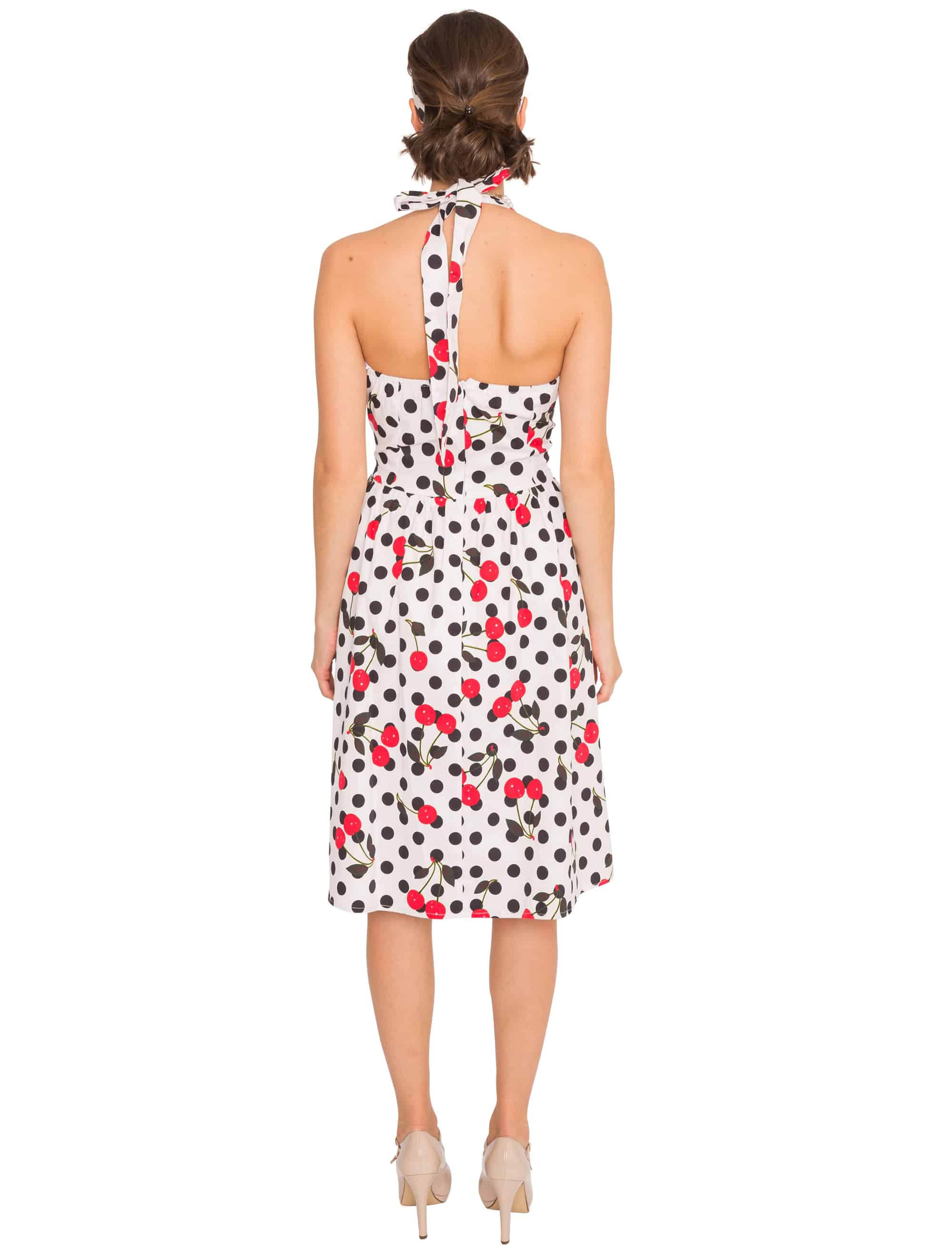 Kleid 50er weiß mit Kirschen Damen weiß 2XL