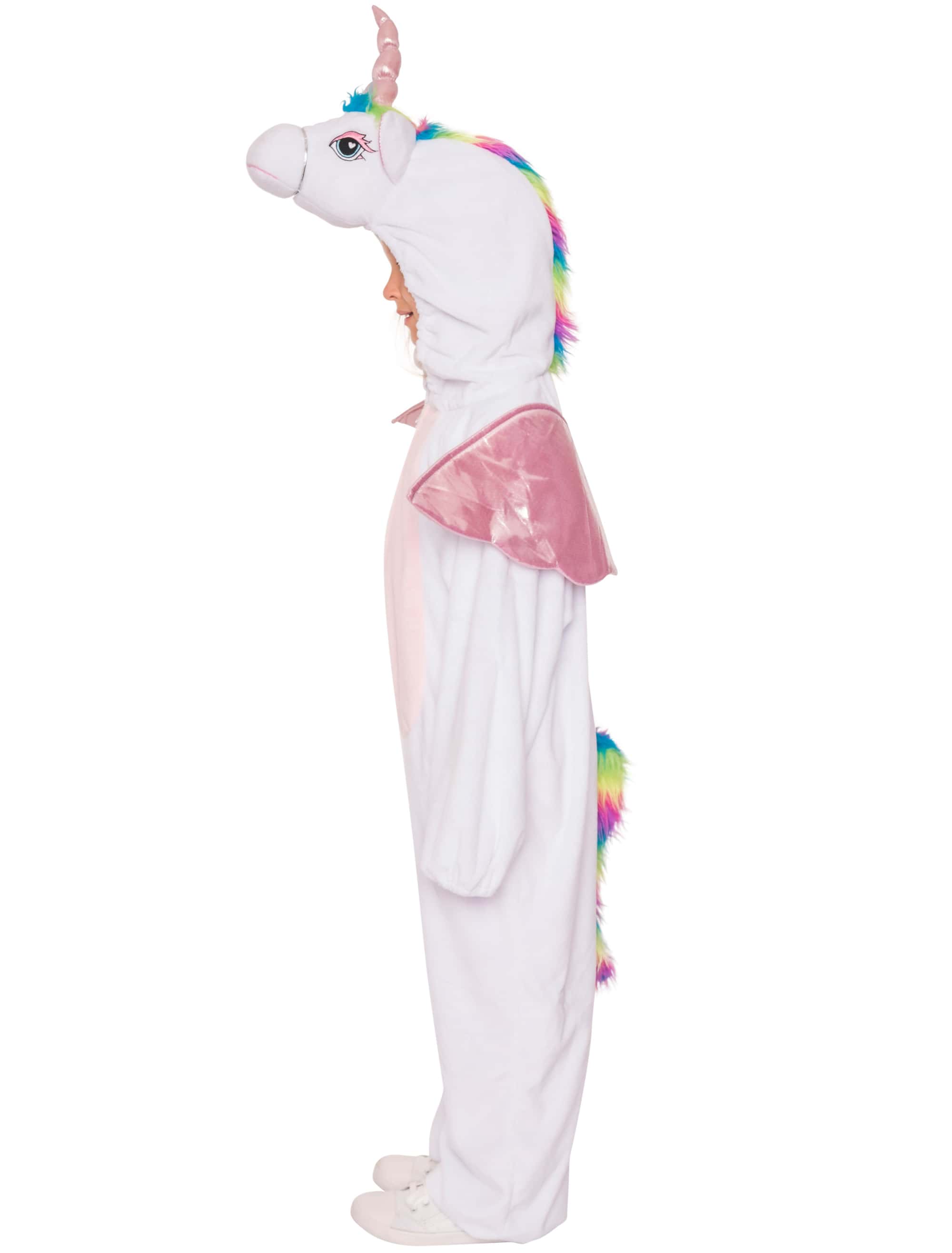 Overall Plüsch Einhorn Kinder mit Licht weiß 140-164