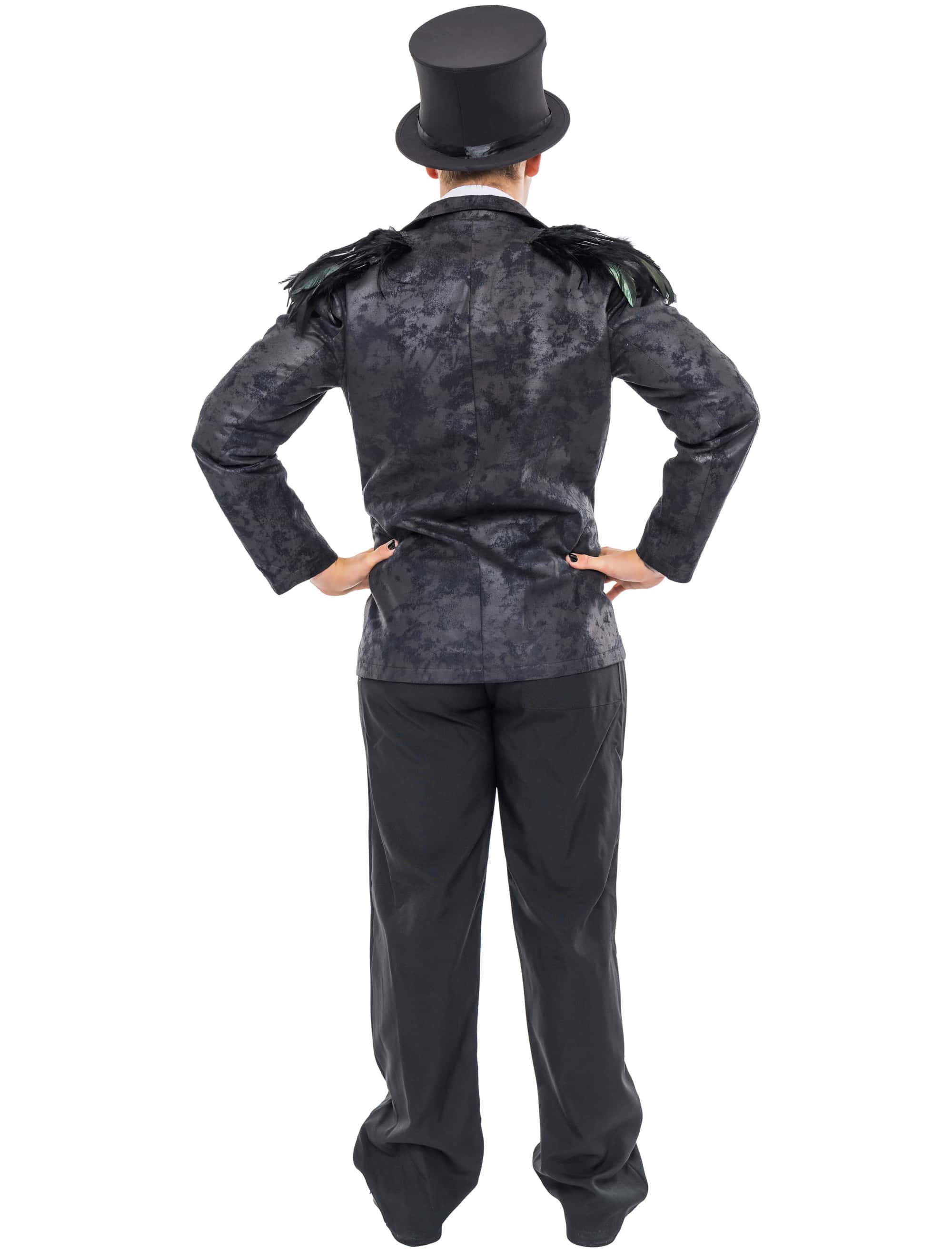 Jacke mit Federn Herren schwarz S