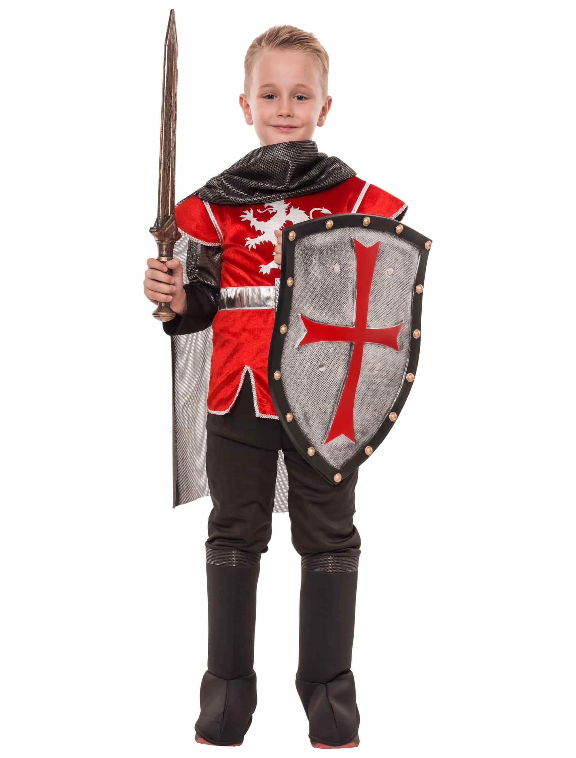 Kostüm Ritter 3-tlg. Kinder schwarz/rot 6-8 Jahre