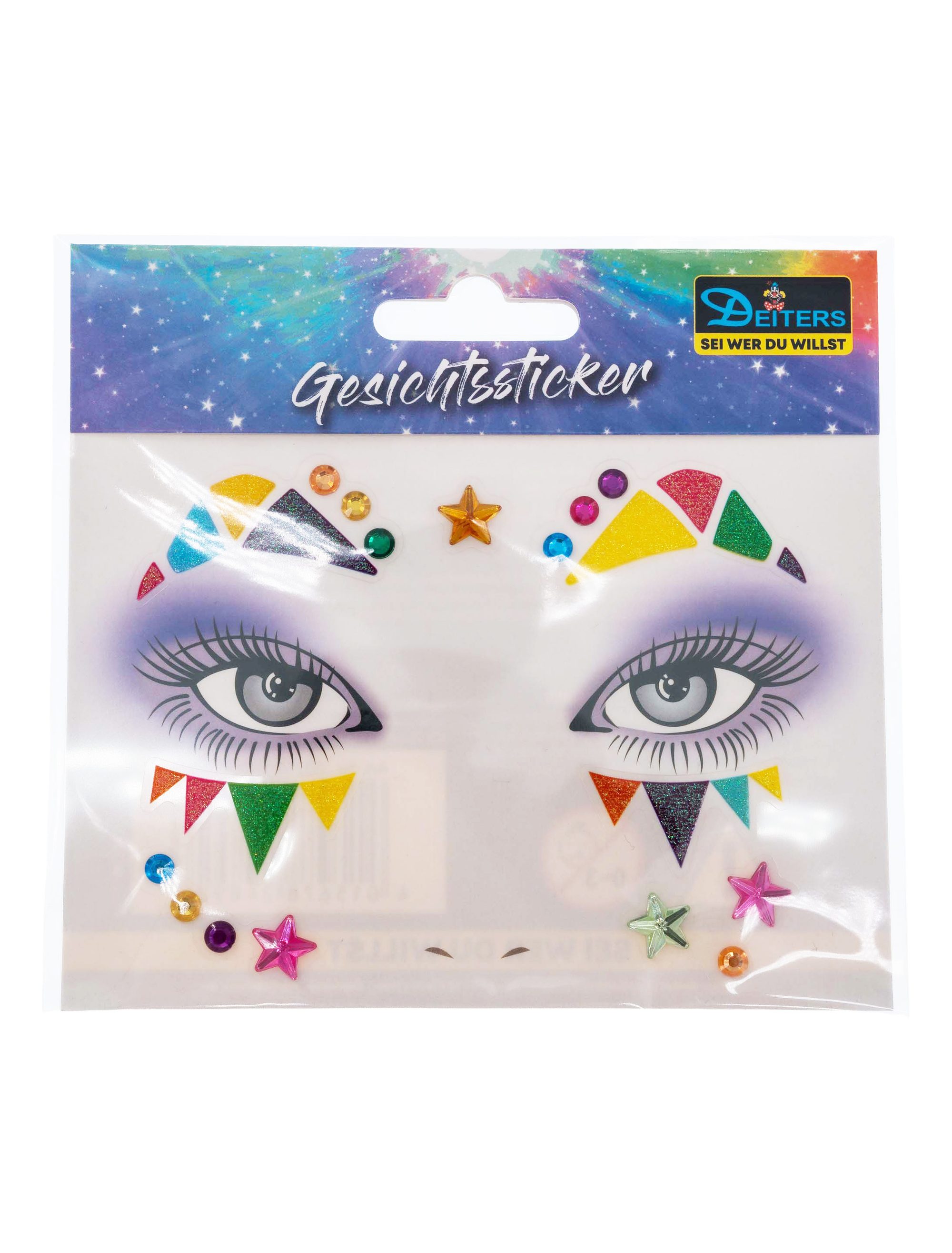 Gesichtssticker Clown bunt