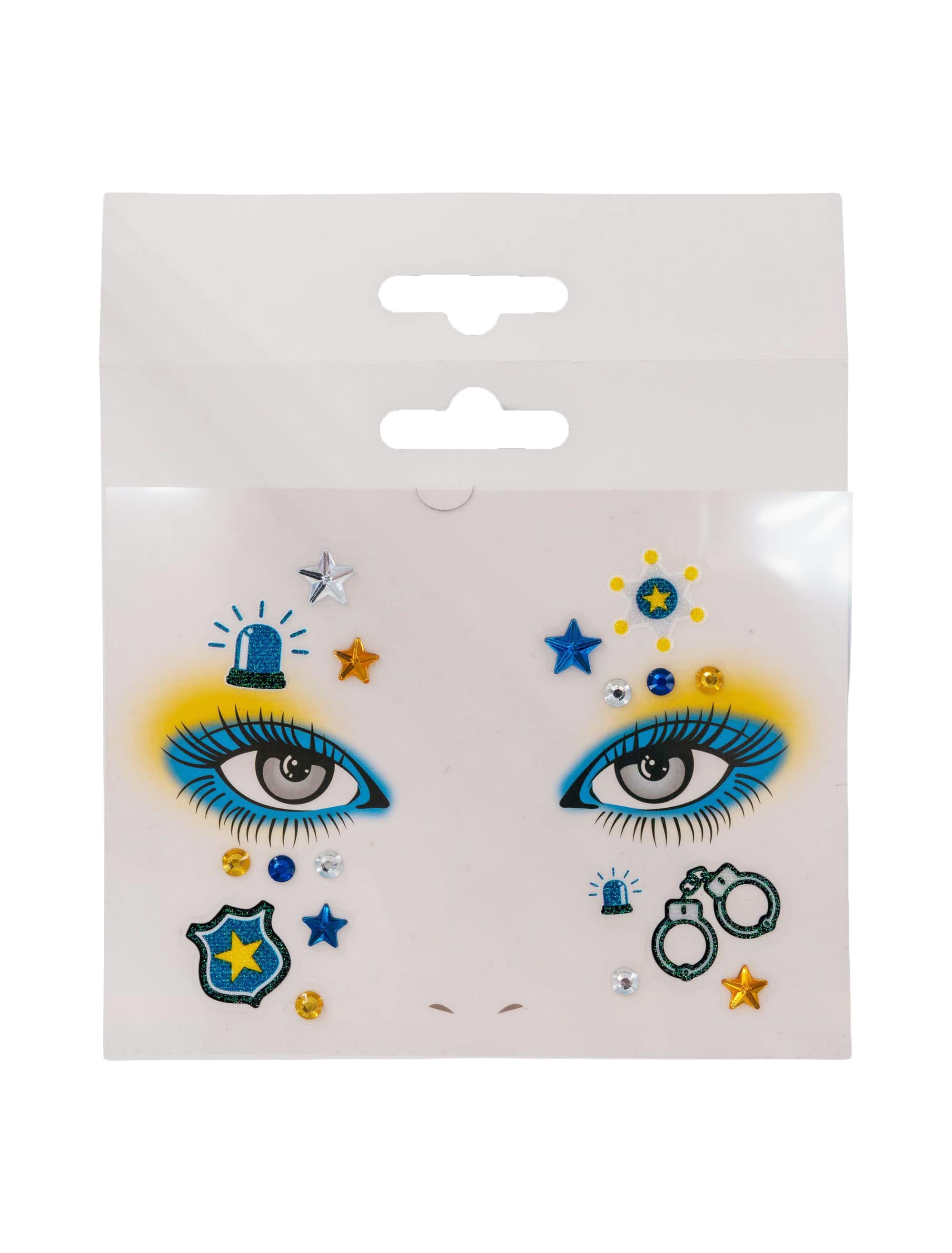 Gesichtssticker Police blau/gelb