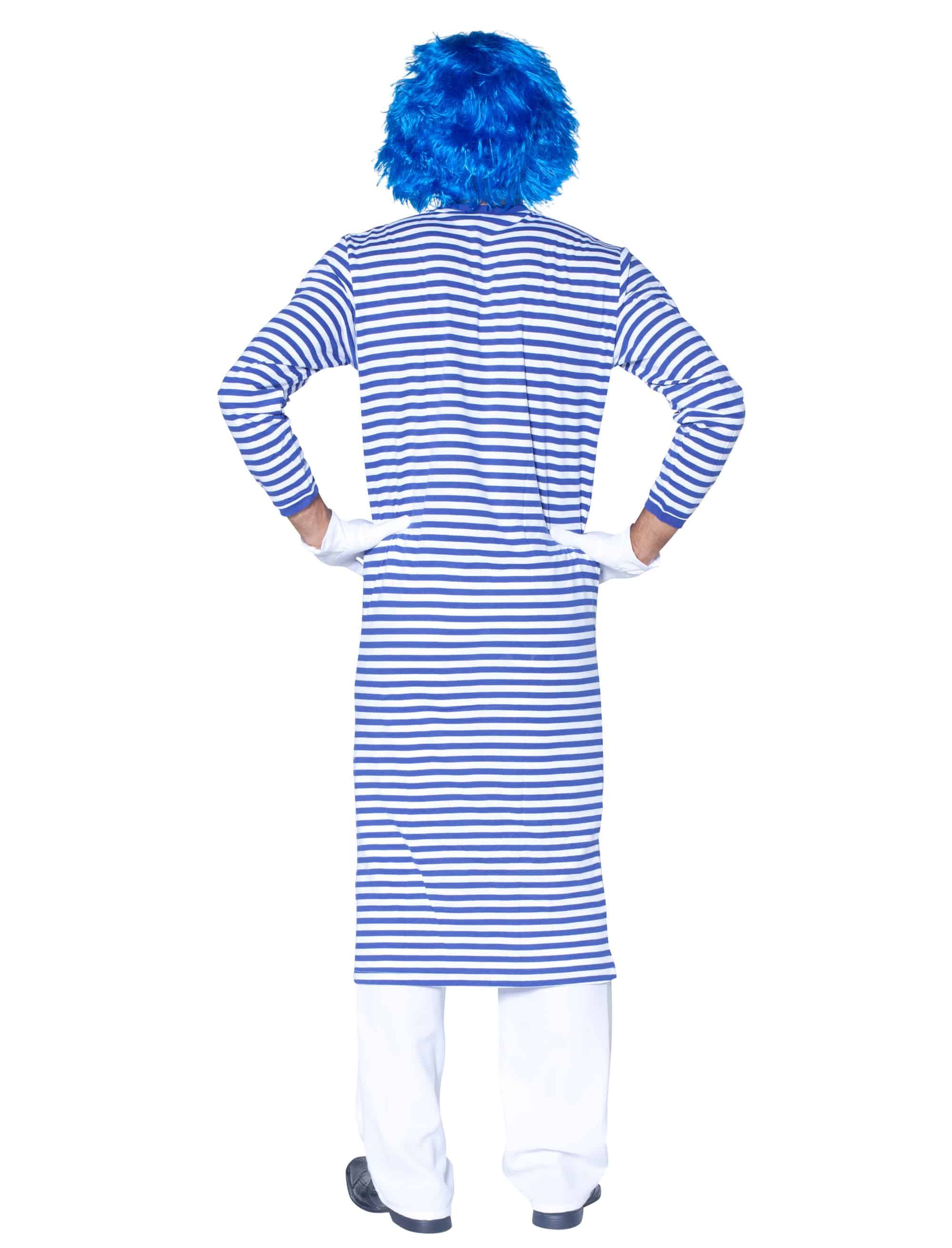 Rivelhemd langarm blau/weiß L
