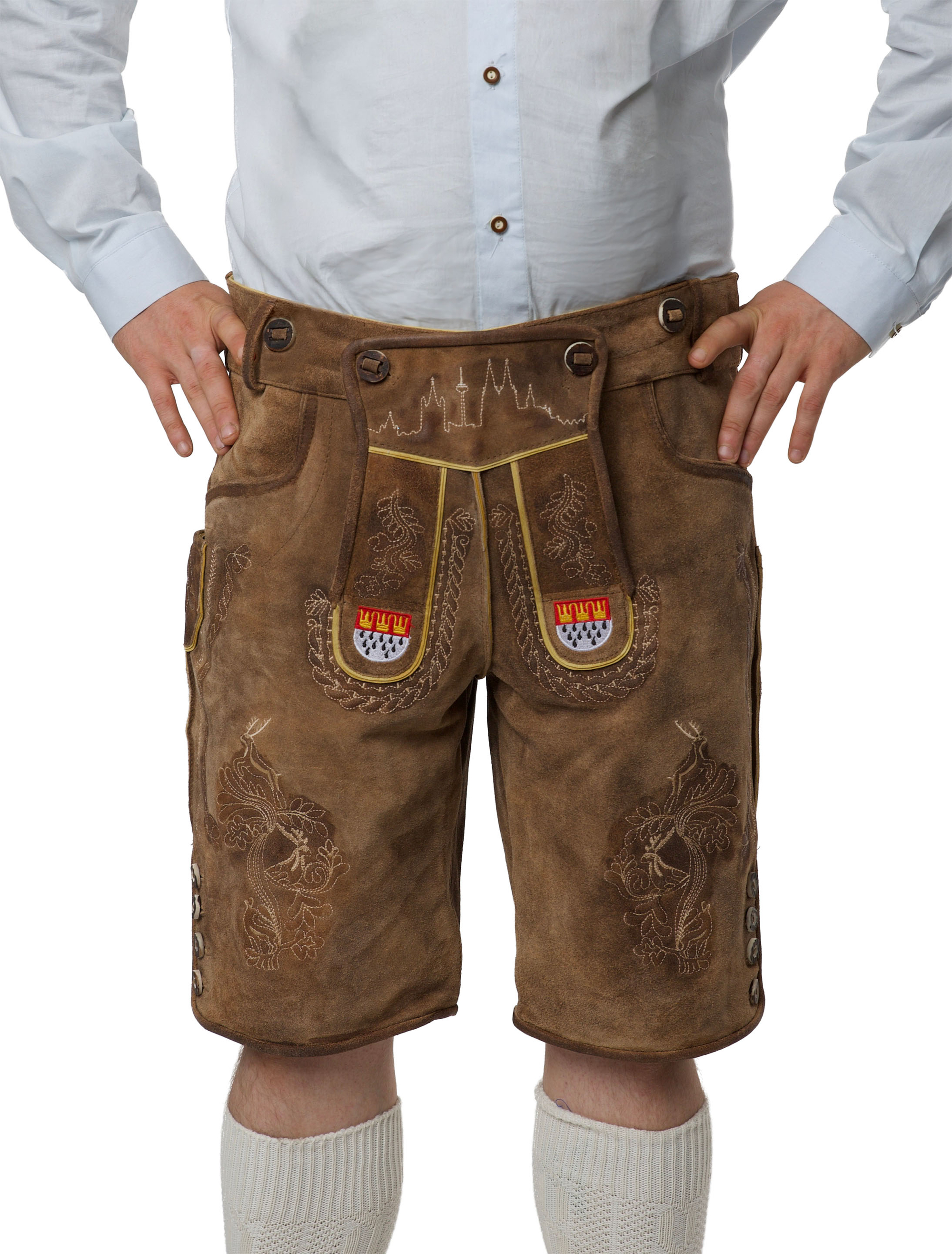 Lederhose Cologne kurz Herren braun 2XL