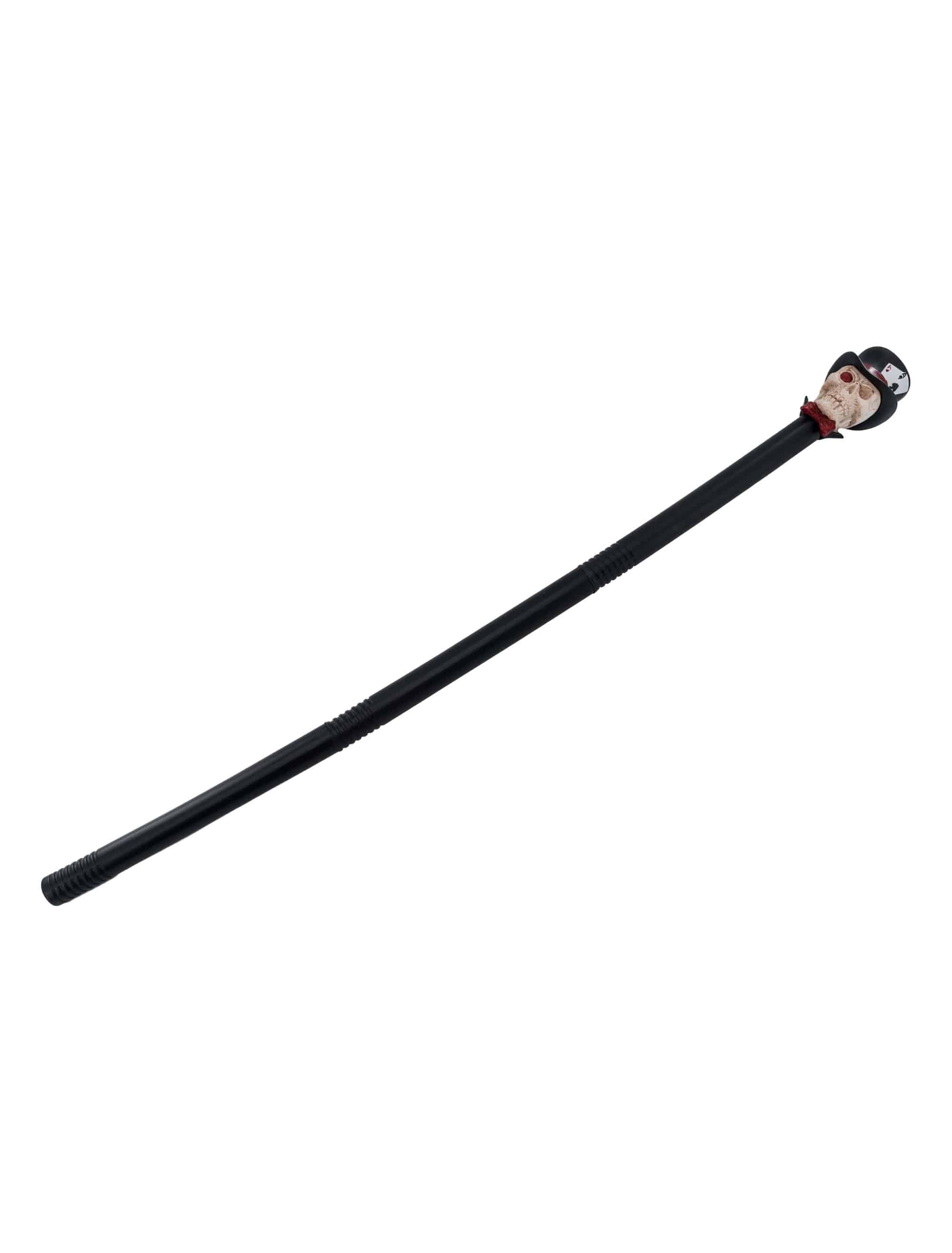 Zepter Poker Totenkopf variabel bis 88cm schwarz/weiß/rot