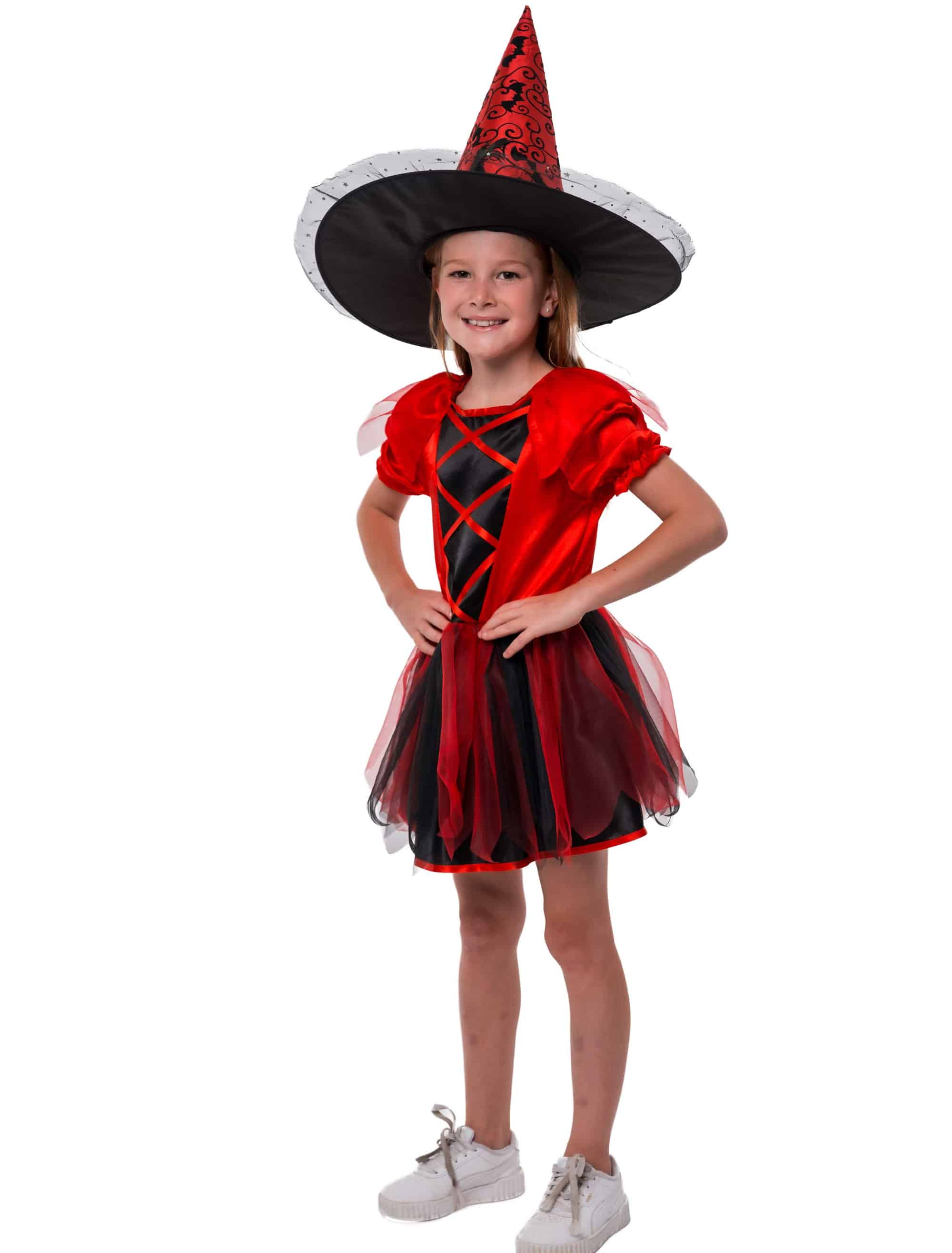 Kleid Teufel Kinder schwarz/rot 128