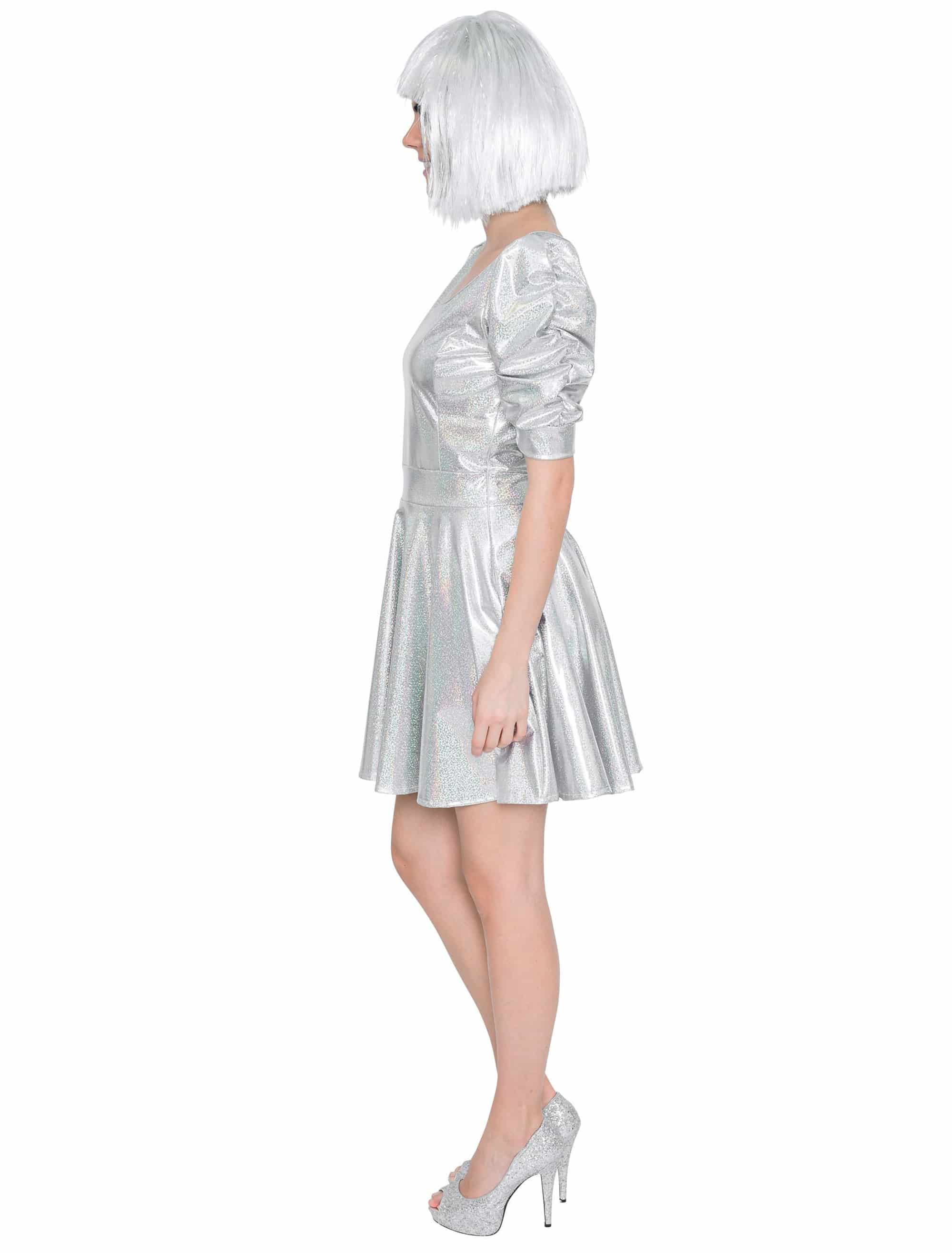 Spacekleid Laser Damen silber L