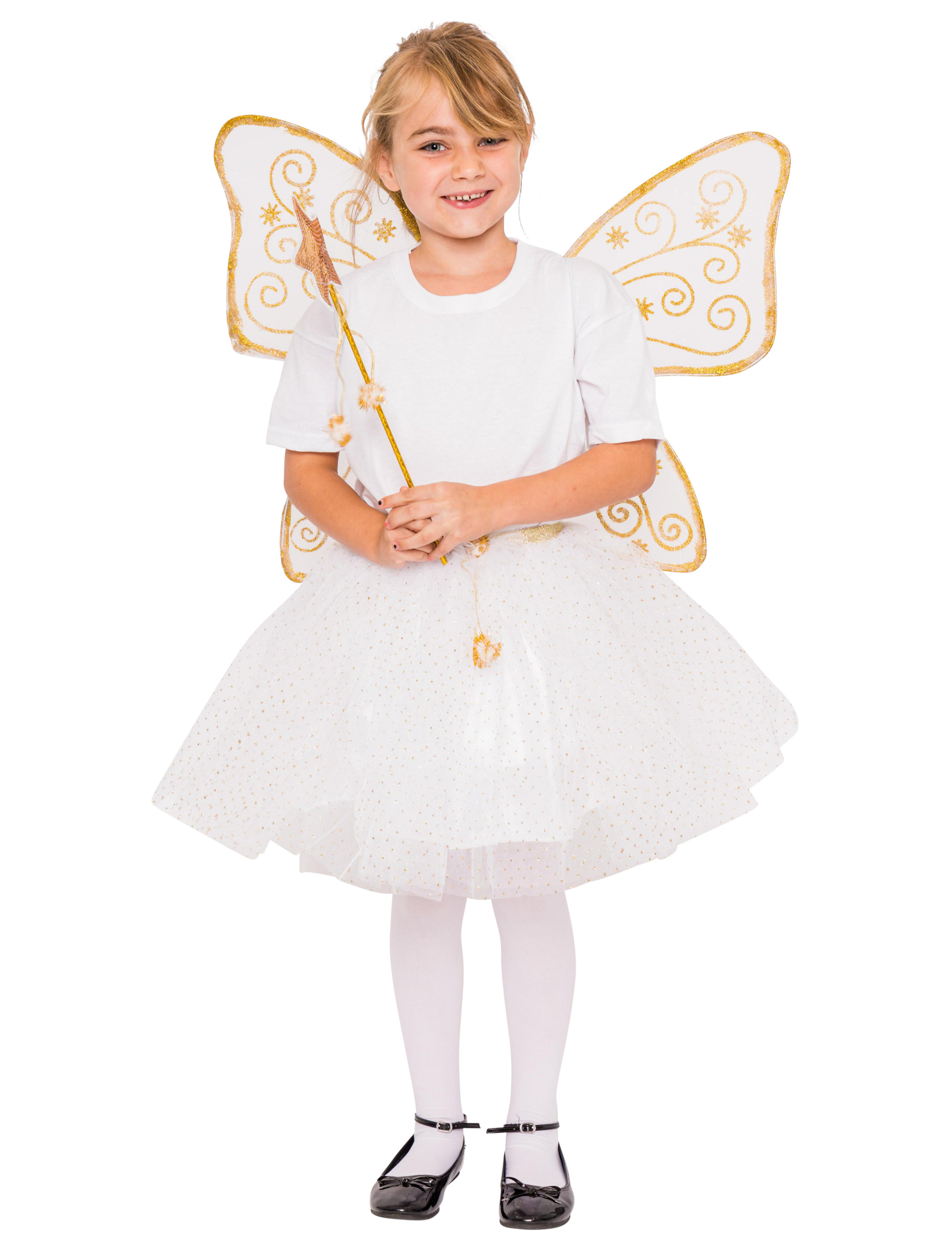 Petticoat mit Flügel und Zauberstab Damen weiß/gold one size