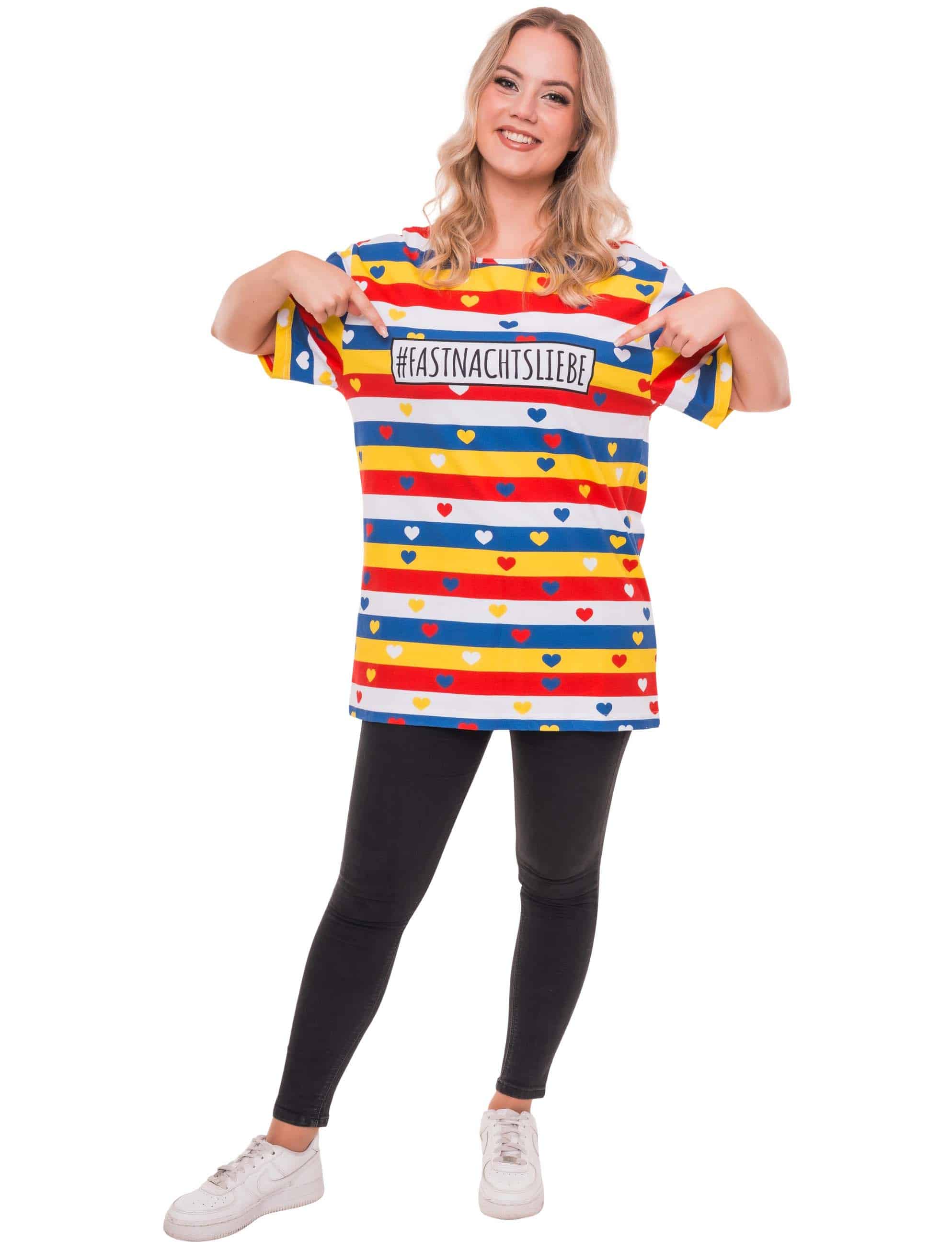 T-Shirt Fastnachtsliebe rot/weiß/blau/gelb L