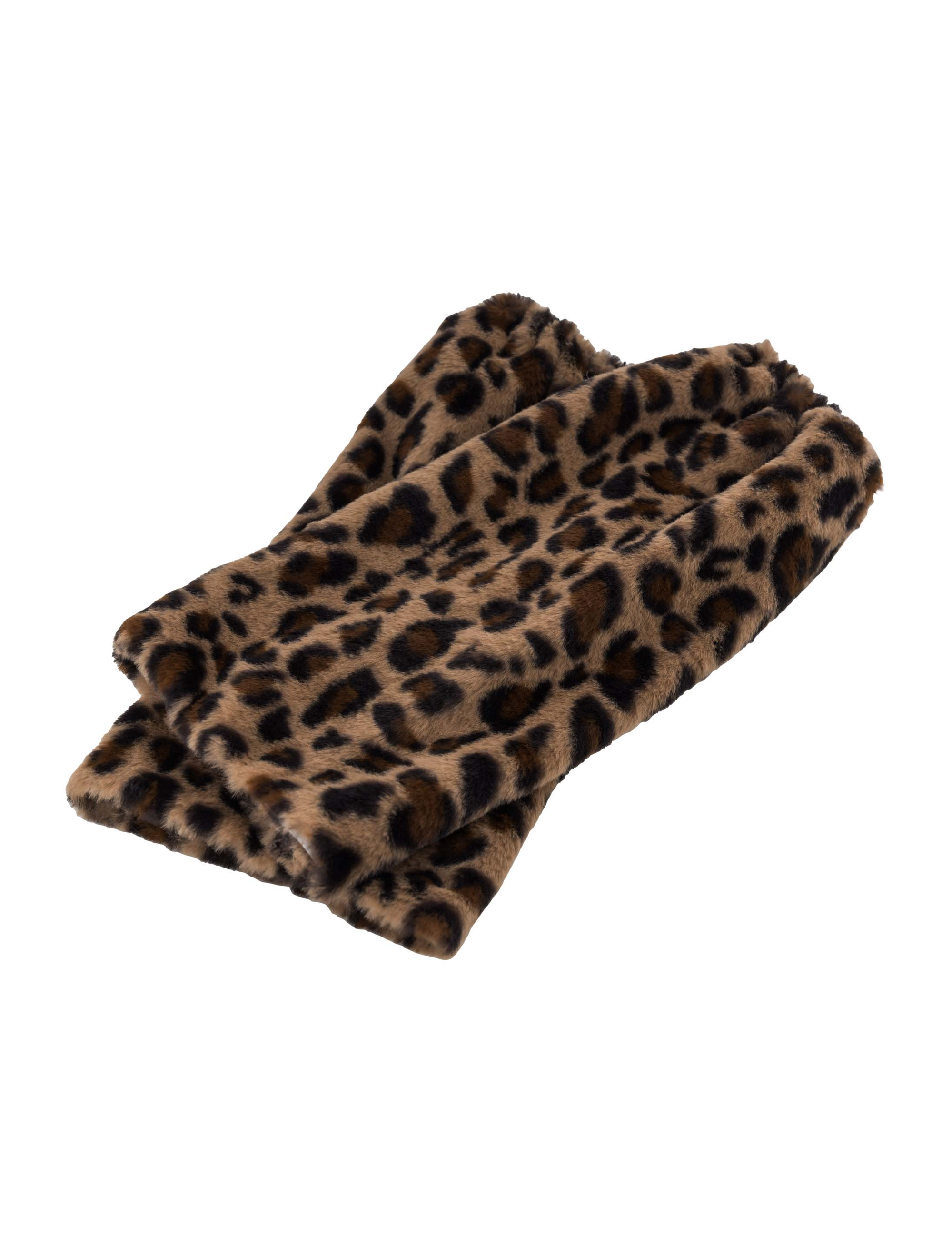 Beinstulpen Plüsch Leopard 40cm braun/schwarz one size