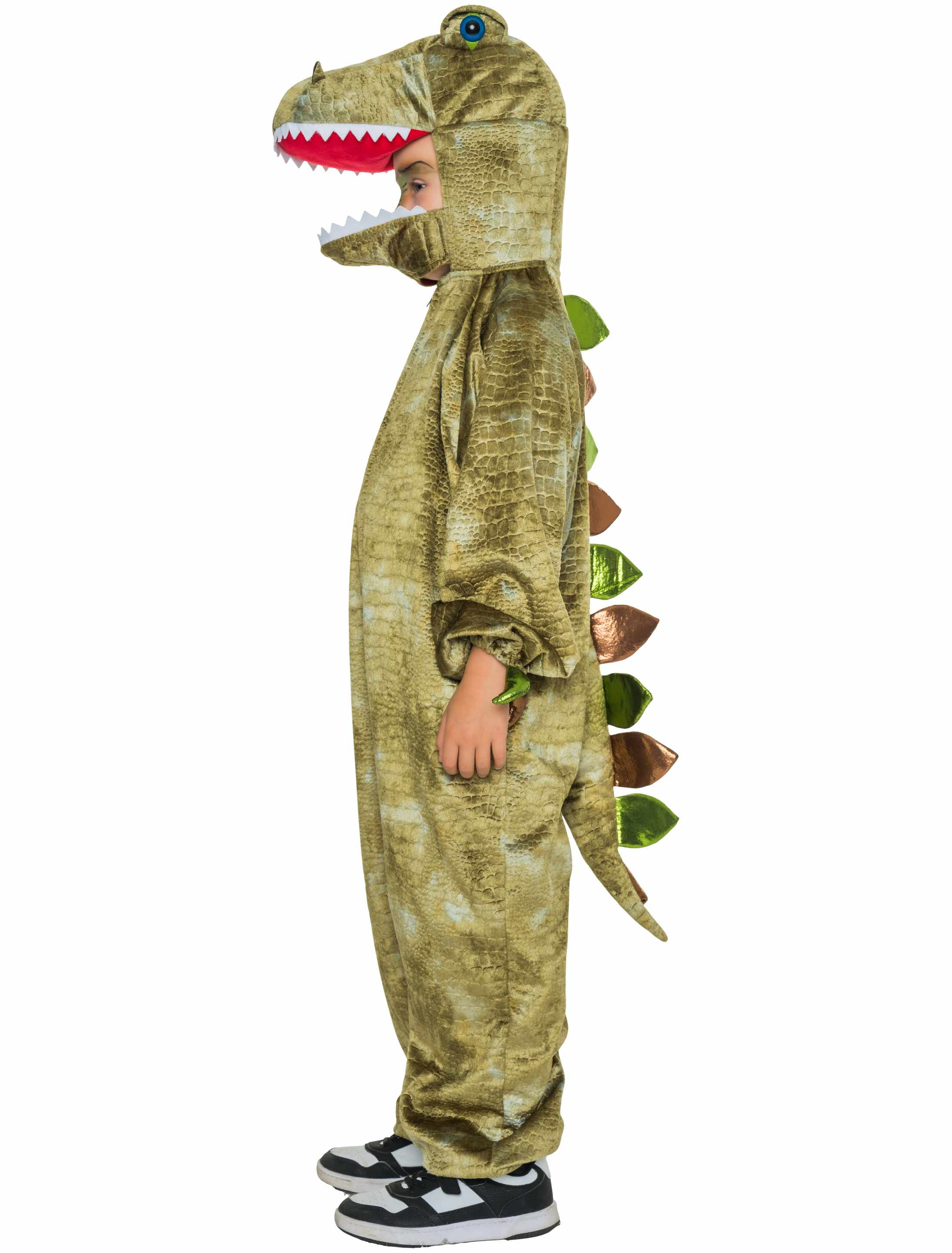 Overall T-Rex Plüsch Kinder grün/braun 140/164