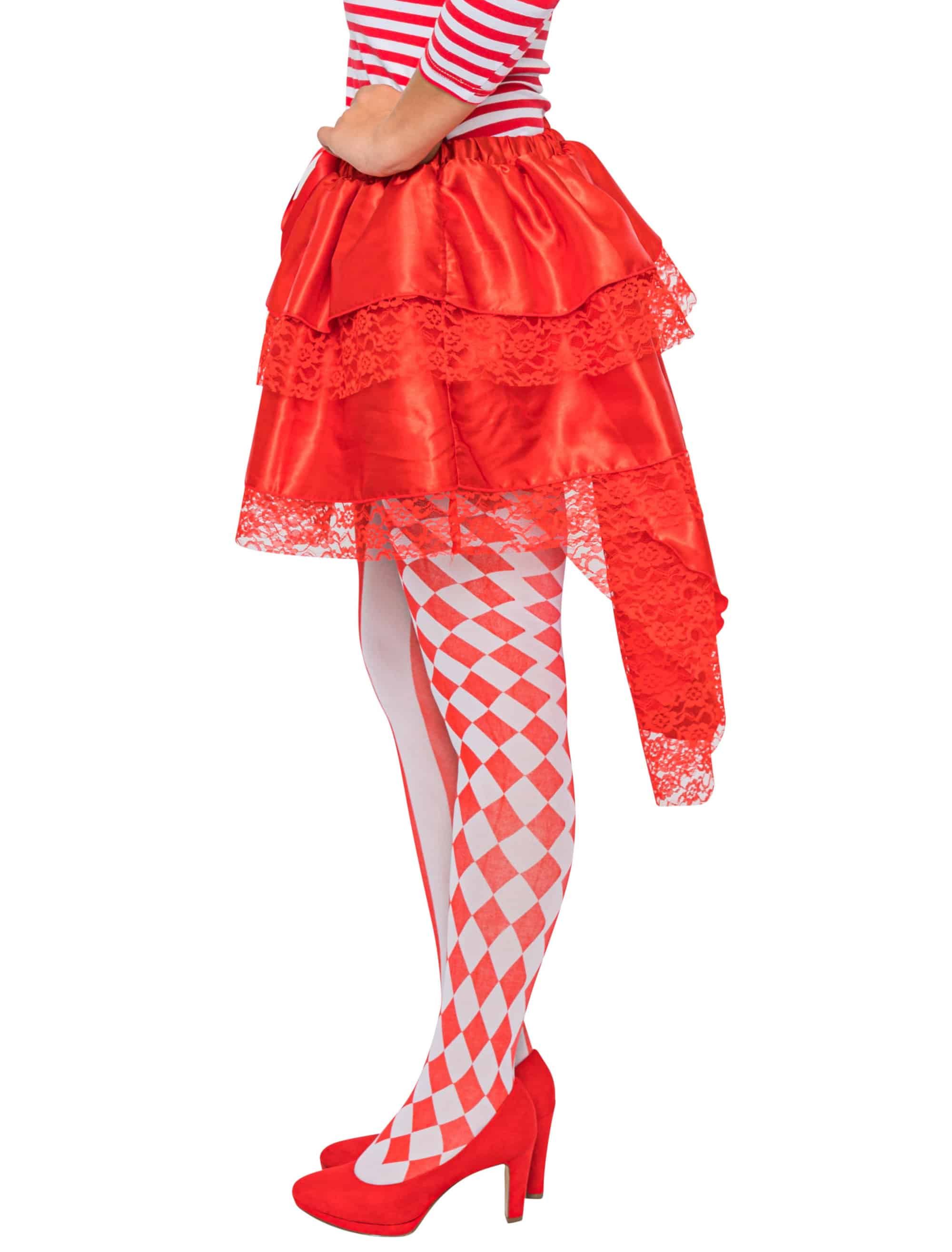 Rock Satin Damen rot one size