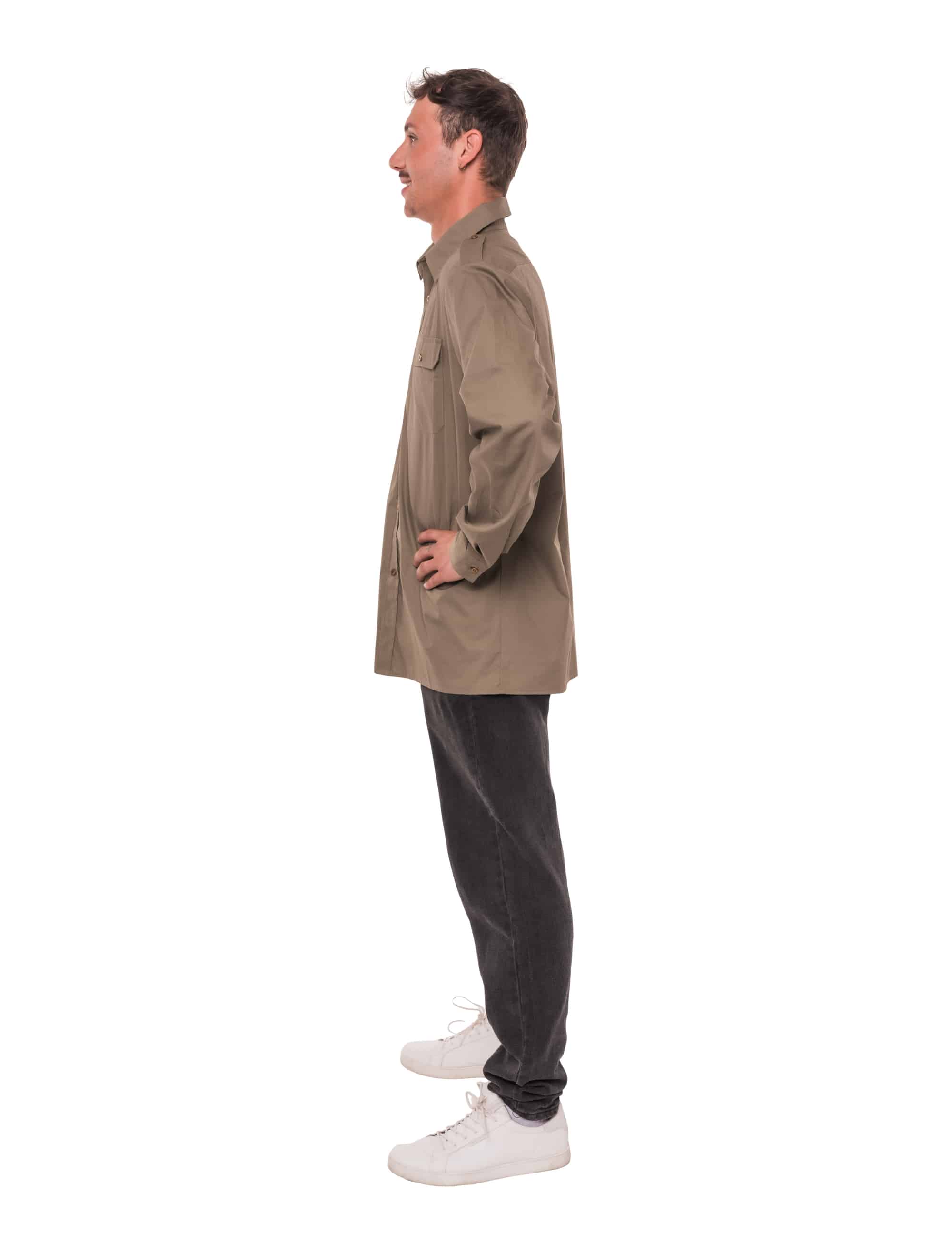 Hemd Safari Herren olivgrün S/M
