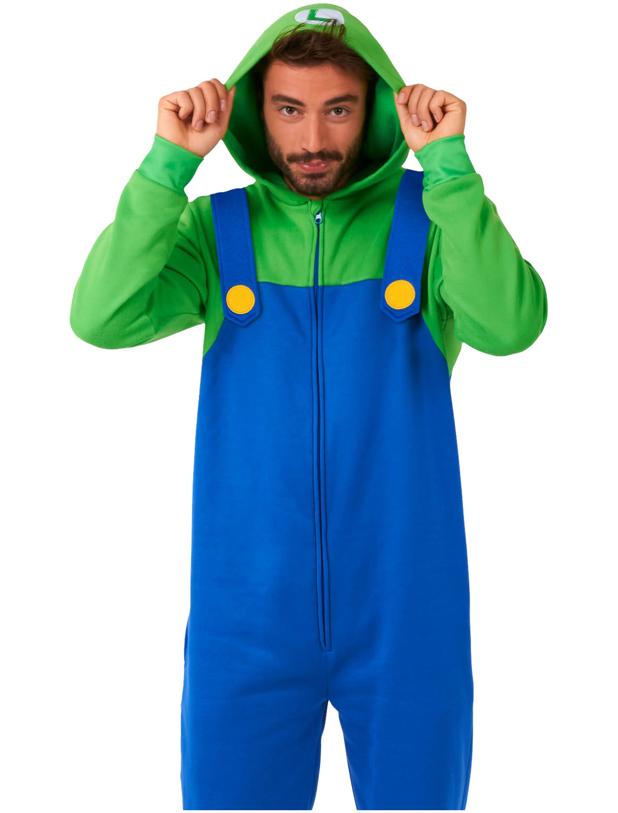 Overall Super Mario Bros. Luigi Herren blau/grün 2XL