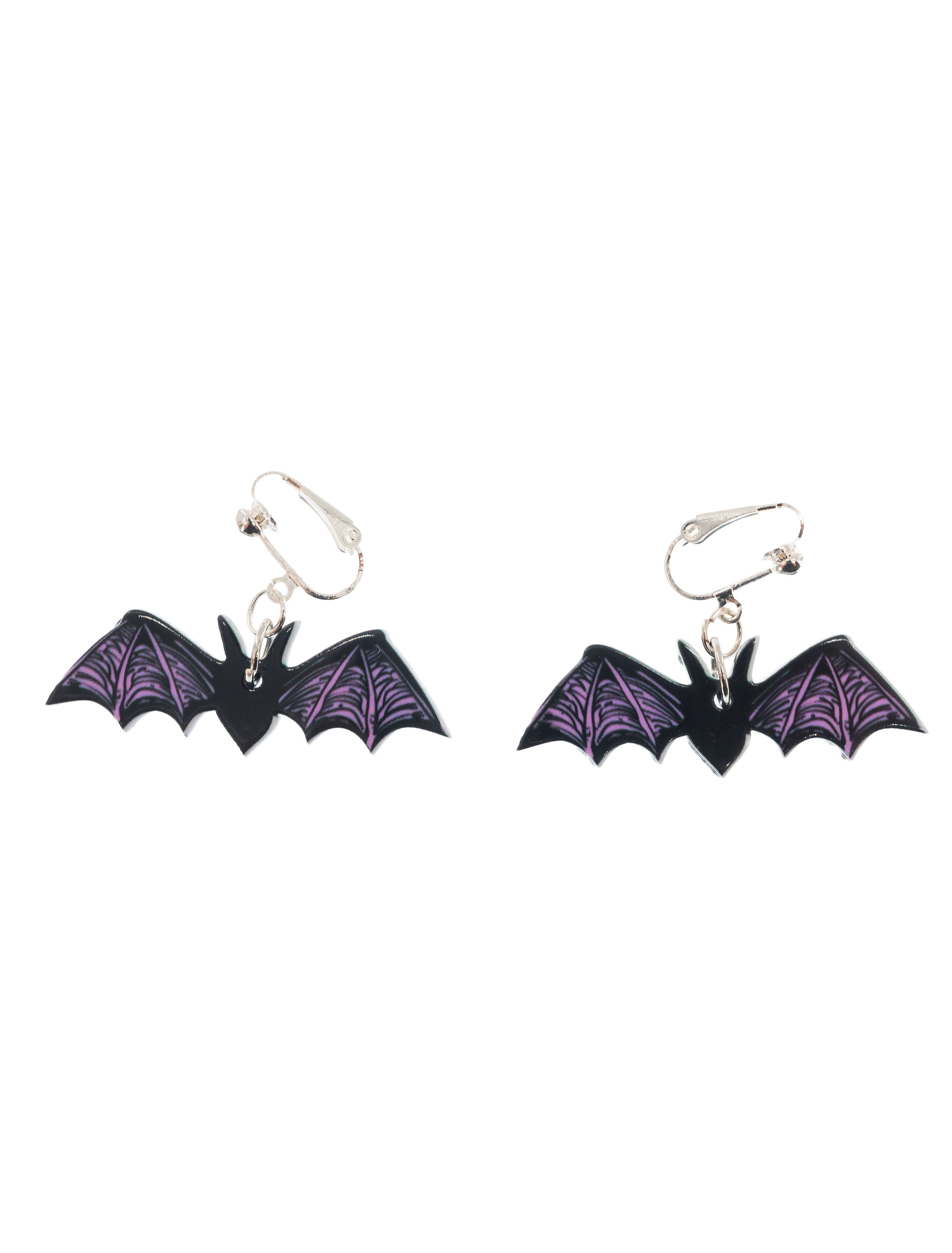 Ohrclips Fledermaus lila/schwarz